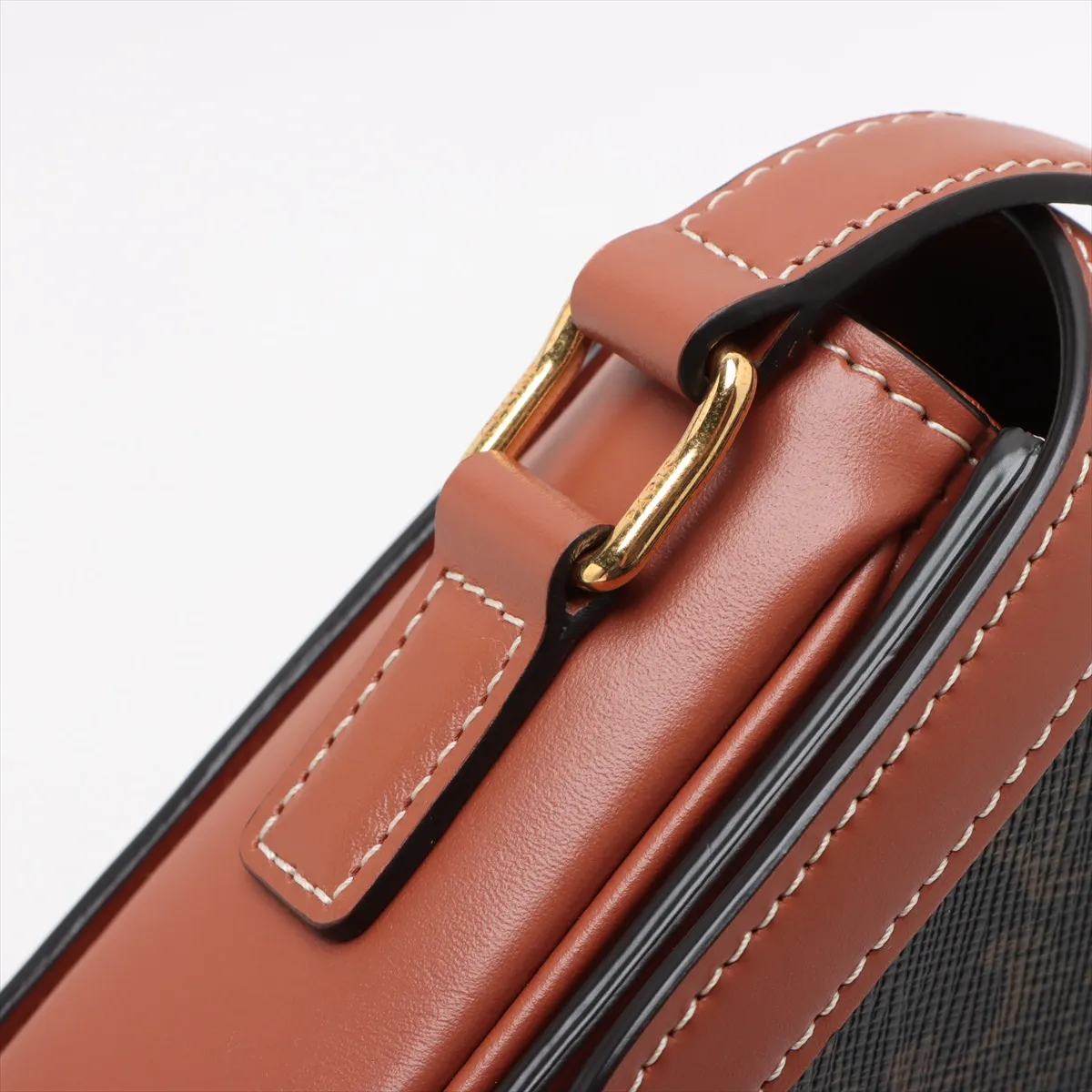 Triomphe Teen PVC x Leather Shoulder Bag Brown — view 13