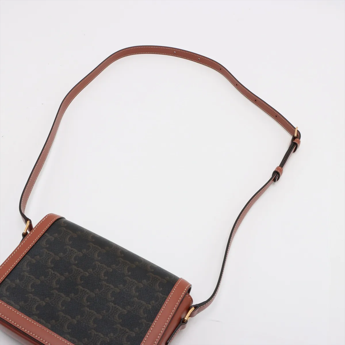 Triomphe Teen PVC x Leather Shoulder Bag Brown — view 5