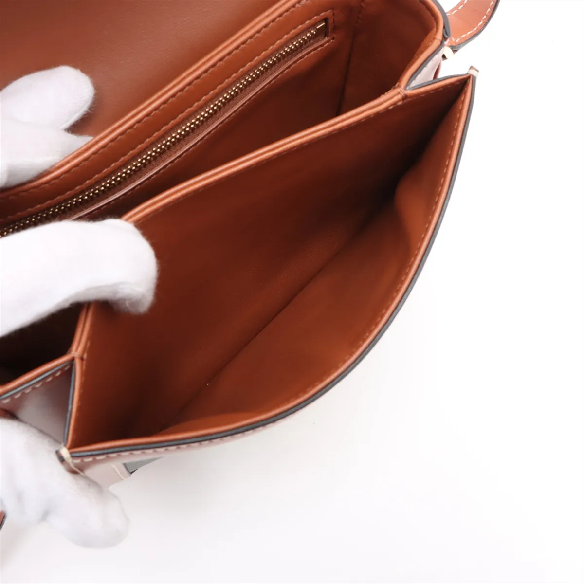 Triomphe Teen PVC x Leather Shoulder Bag Brown — view 7