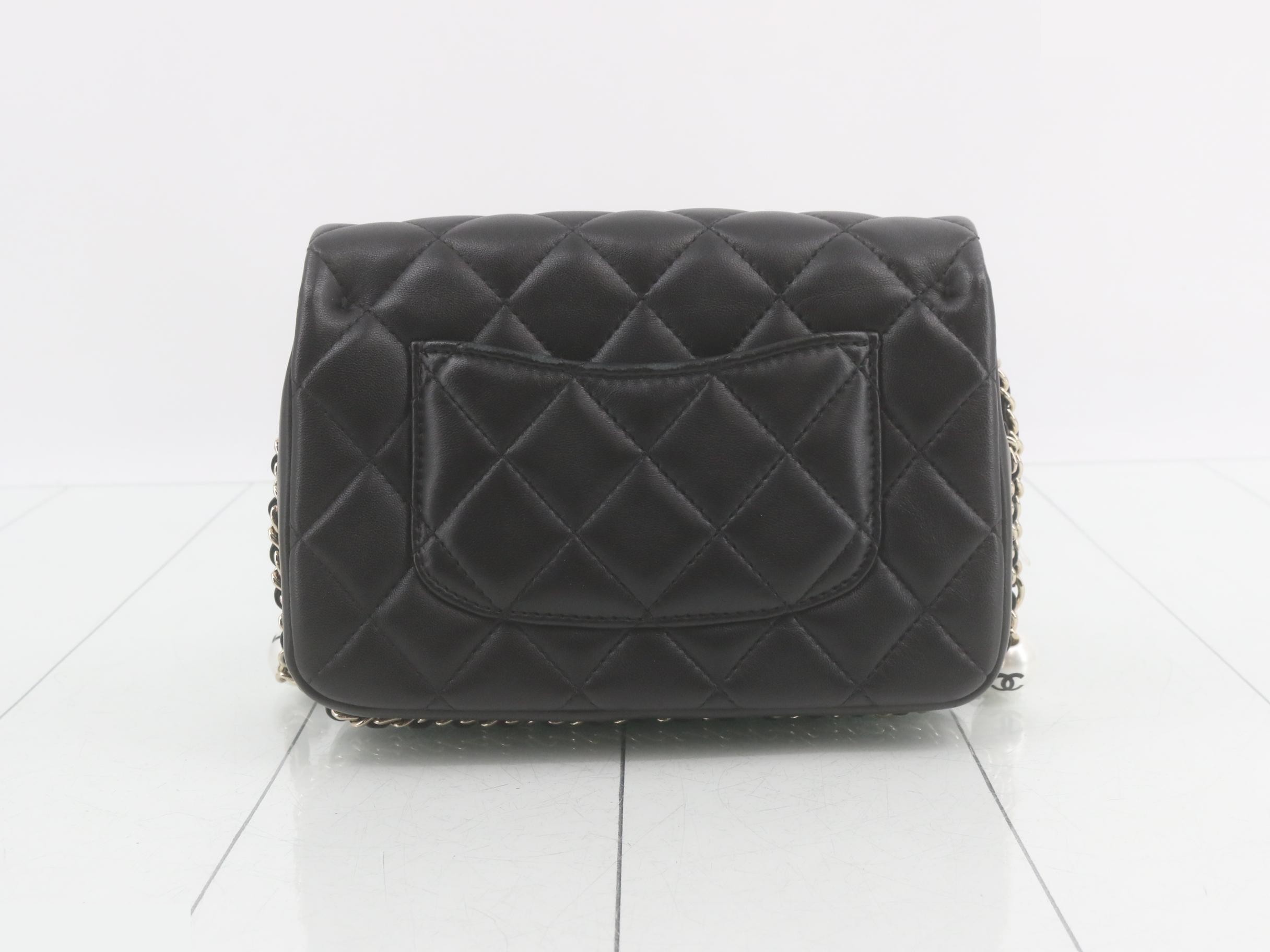 Matelassé Lambskin Pearl Chain Shoulder Bag — view 2