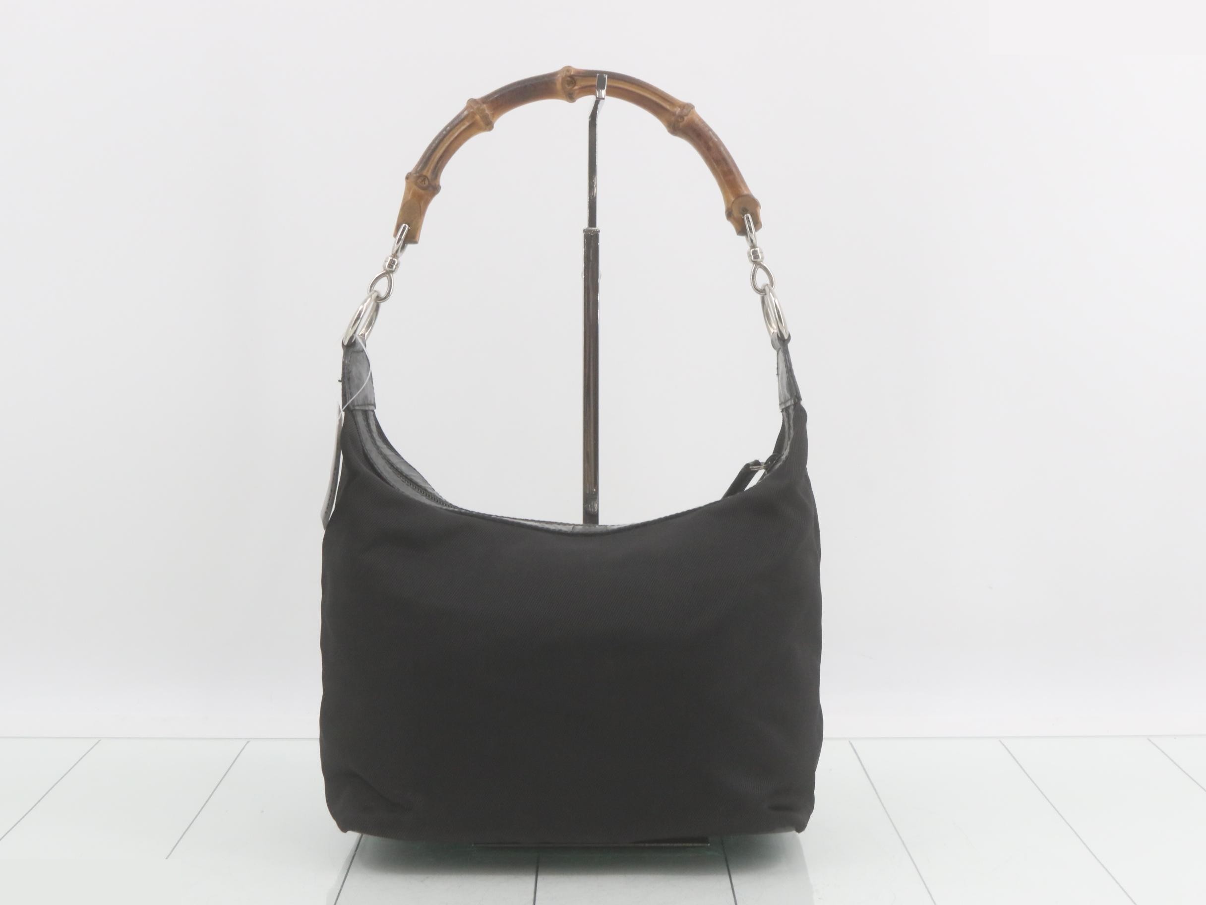 Bamboo One-Shoulder Bag, Black — view 2