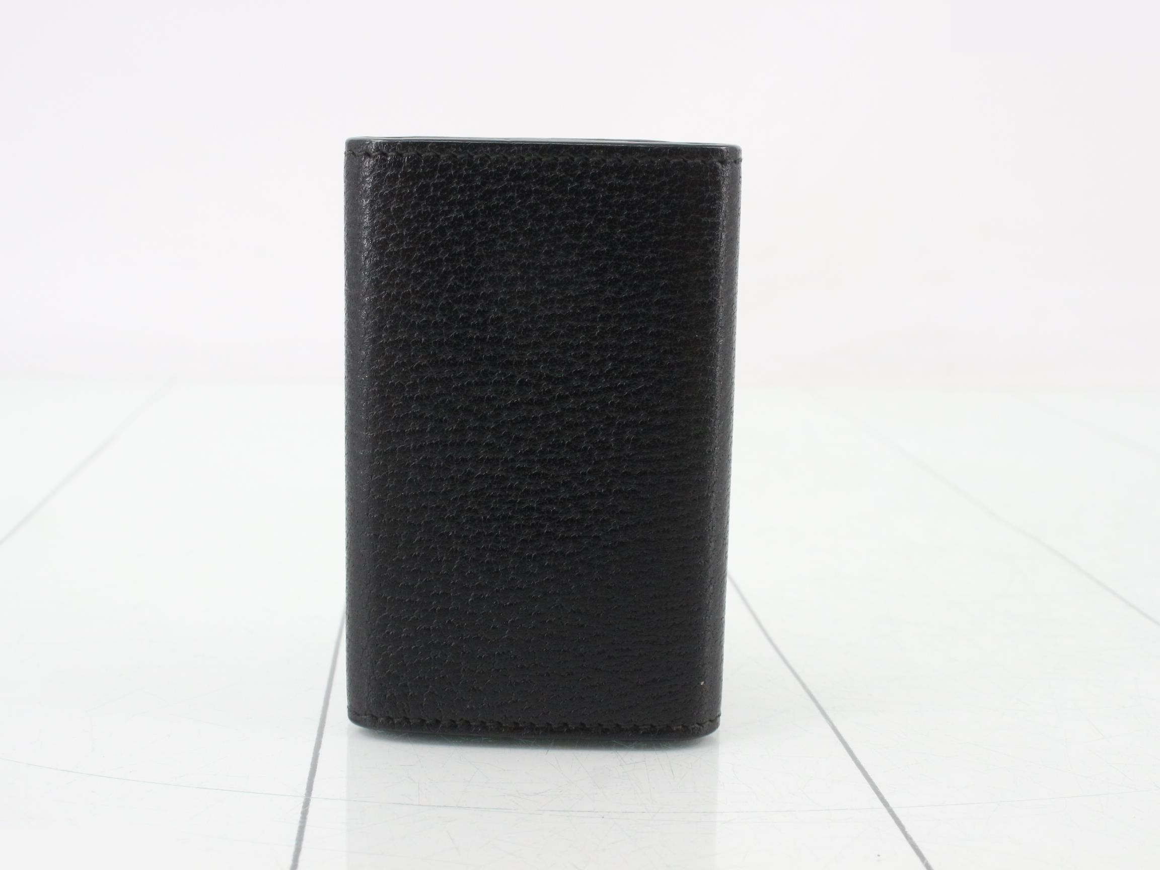 Petite Marmont Leather 6-Key Case, Black, with Key Ring — view 2