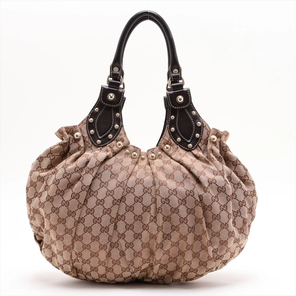 GG Canvas x Leather Tote Bag Brown 203624
