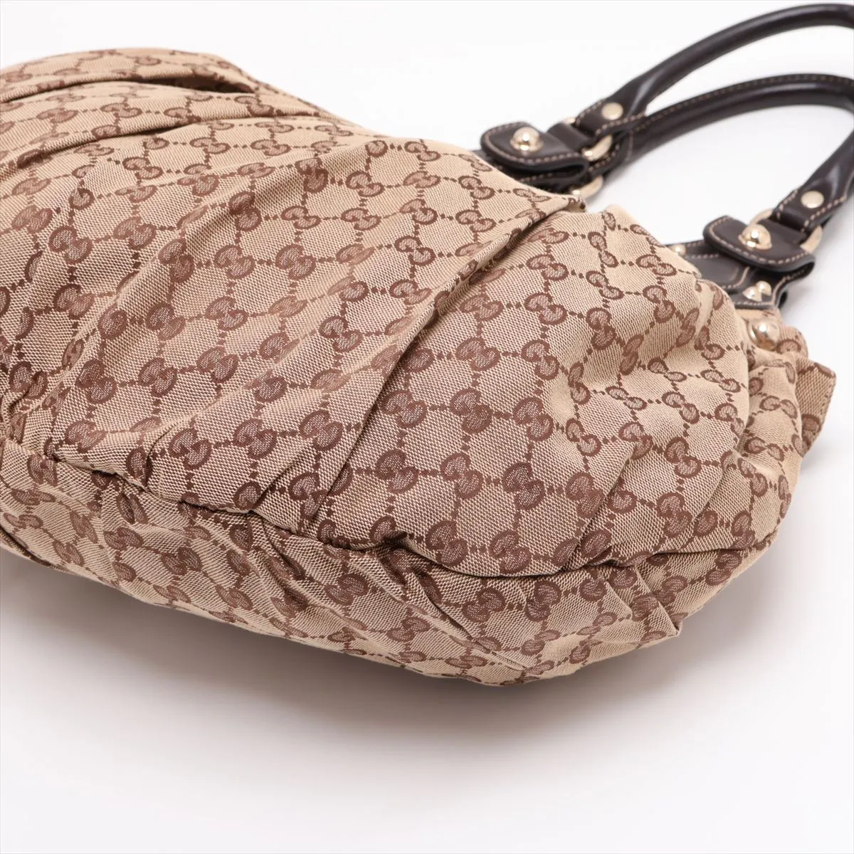 GG Canvas x Leather Tote Bag Brown 203624 — view 3