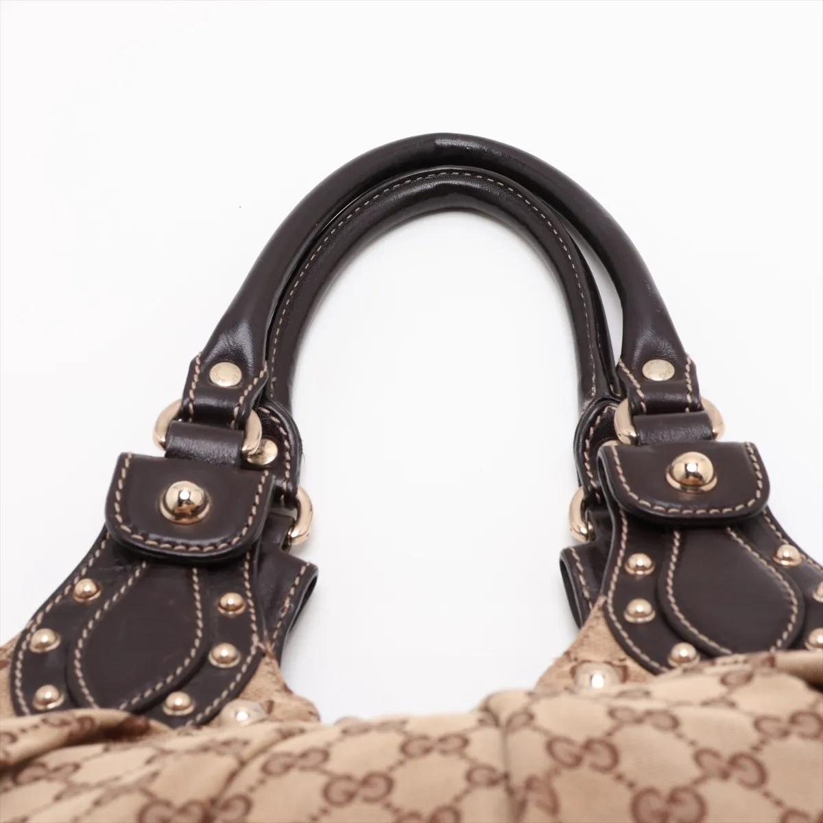 GG Canvas x Leather Tote Bag Brown 203624 — view 6
