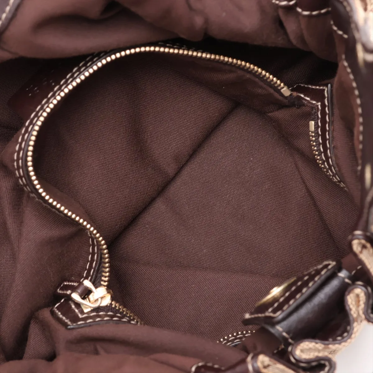 GG Canvas x Leather Tote Bag Brown 203624 — view 8