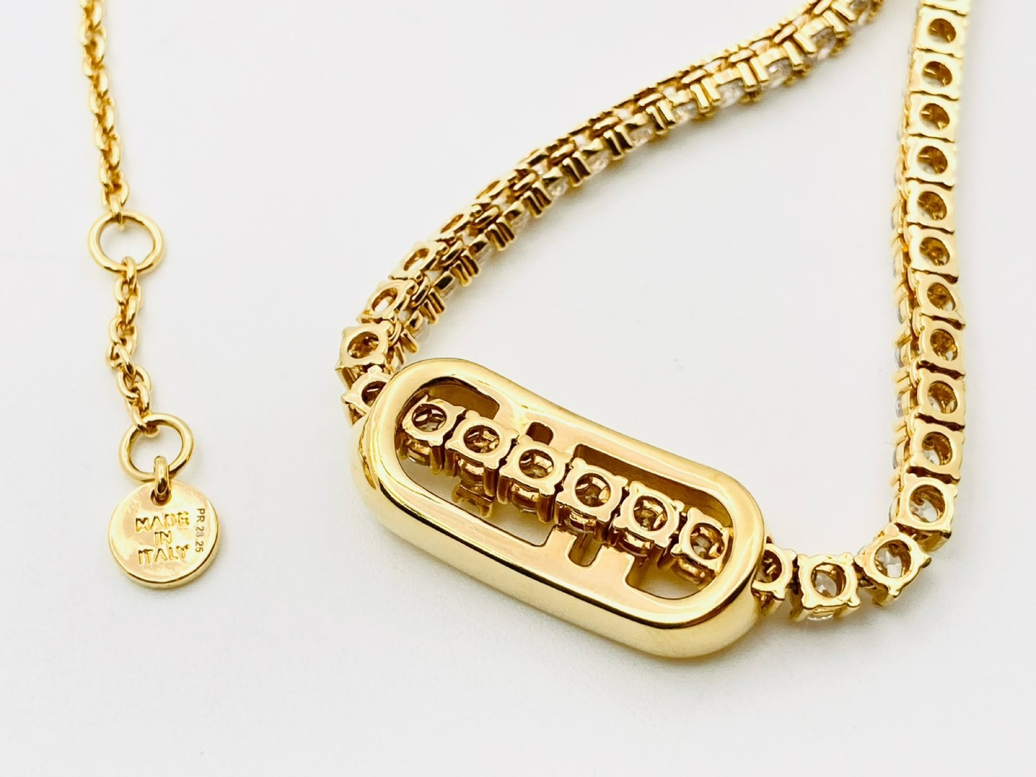 Auroch FF Logo Rhinestone Necklace Gold Necklace — view 4