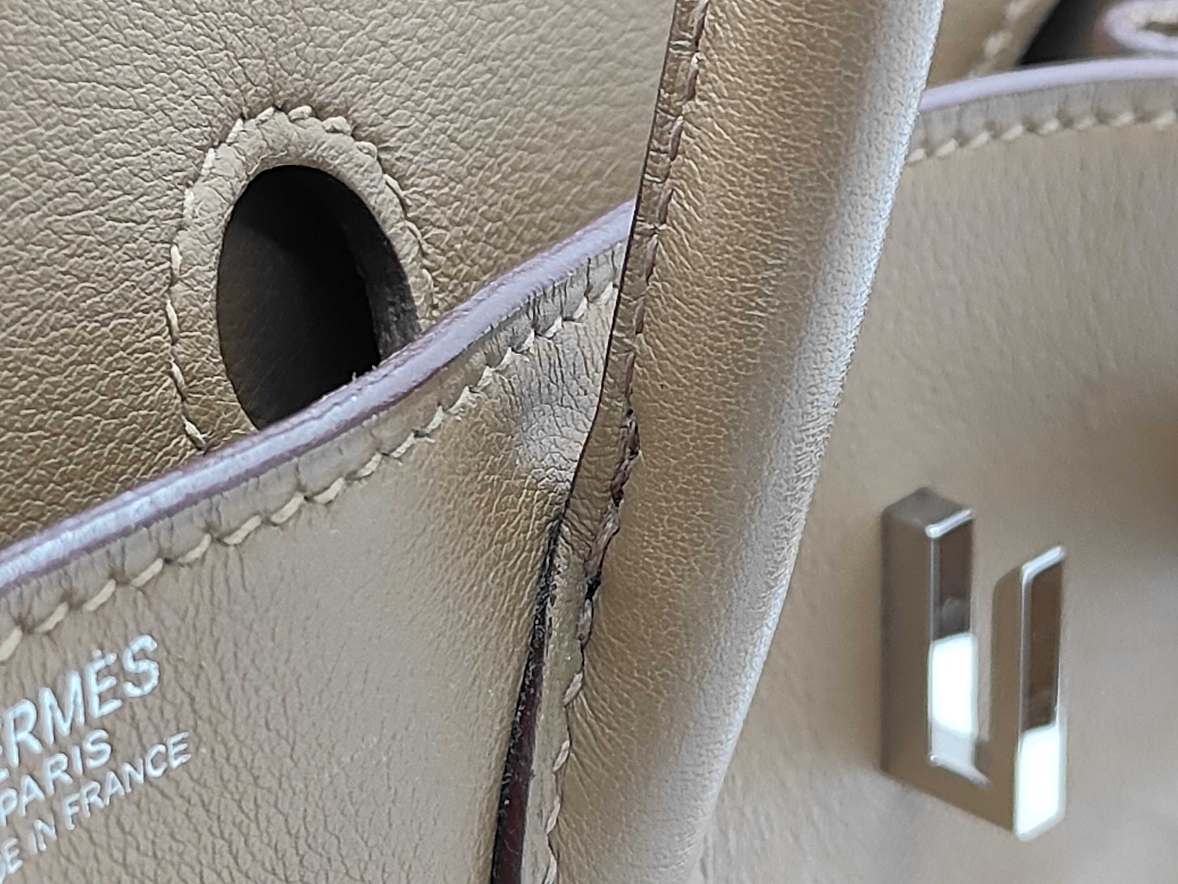 Birkin 25 handbag with silver hardware — view 5