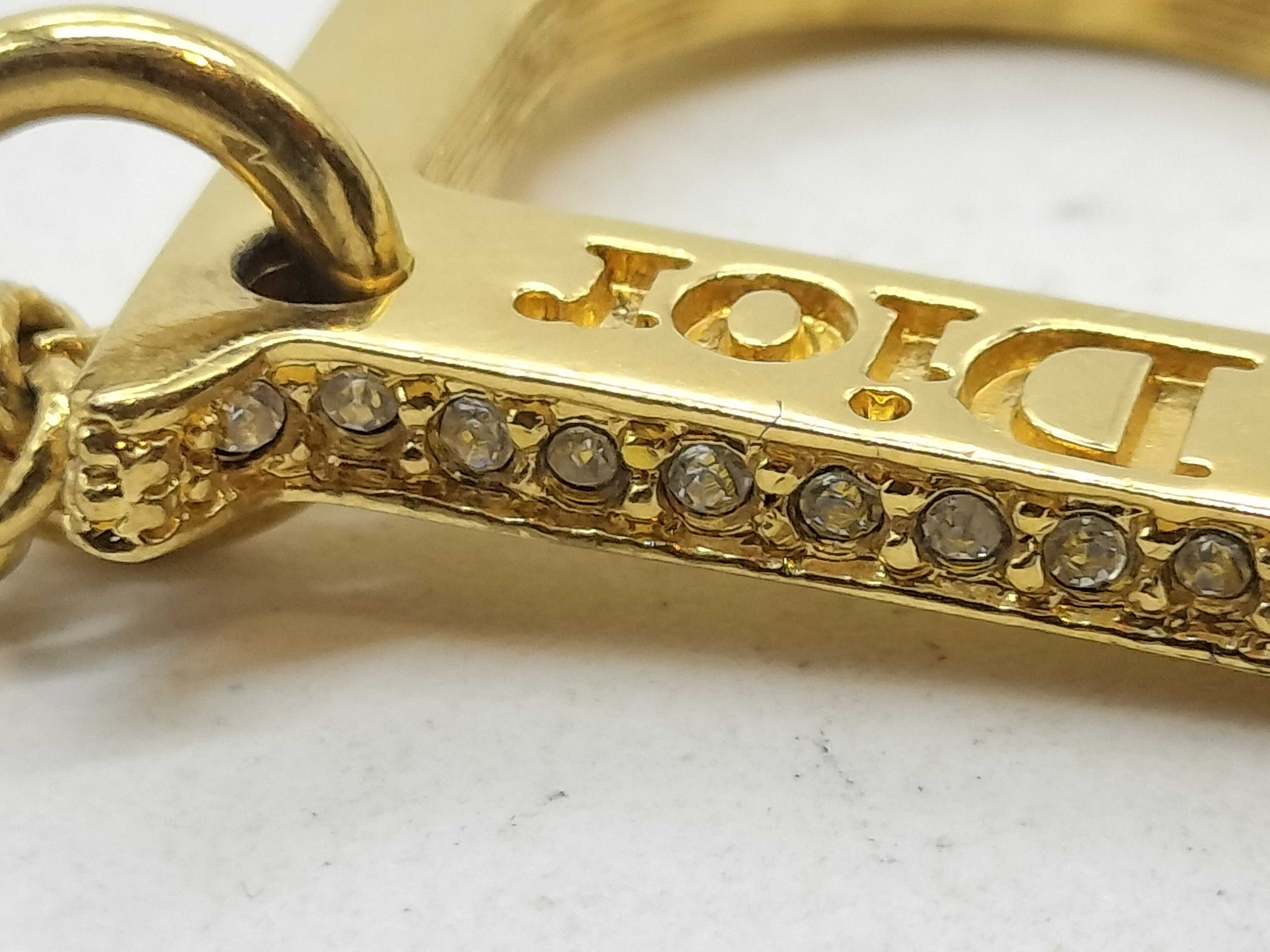 D logo gold necklace — view 5