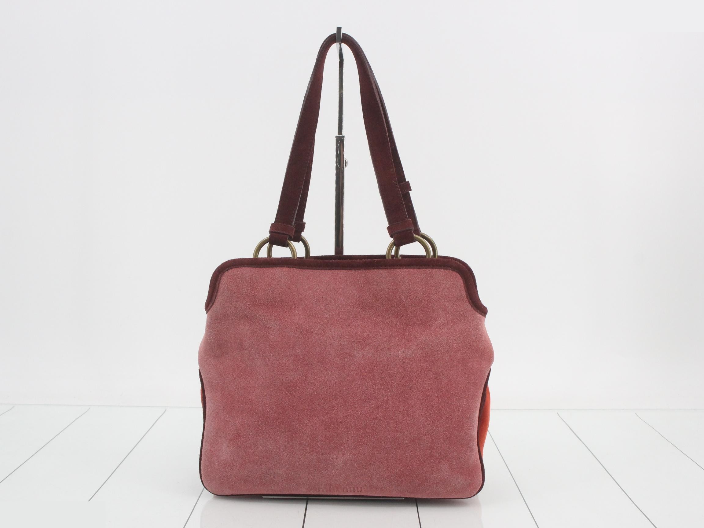 Handbag, Suede, Pink — view 2