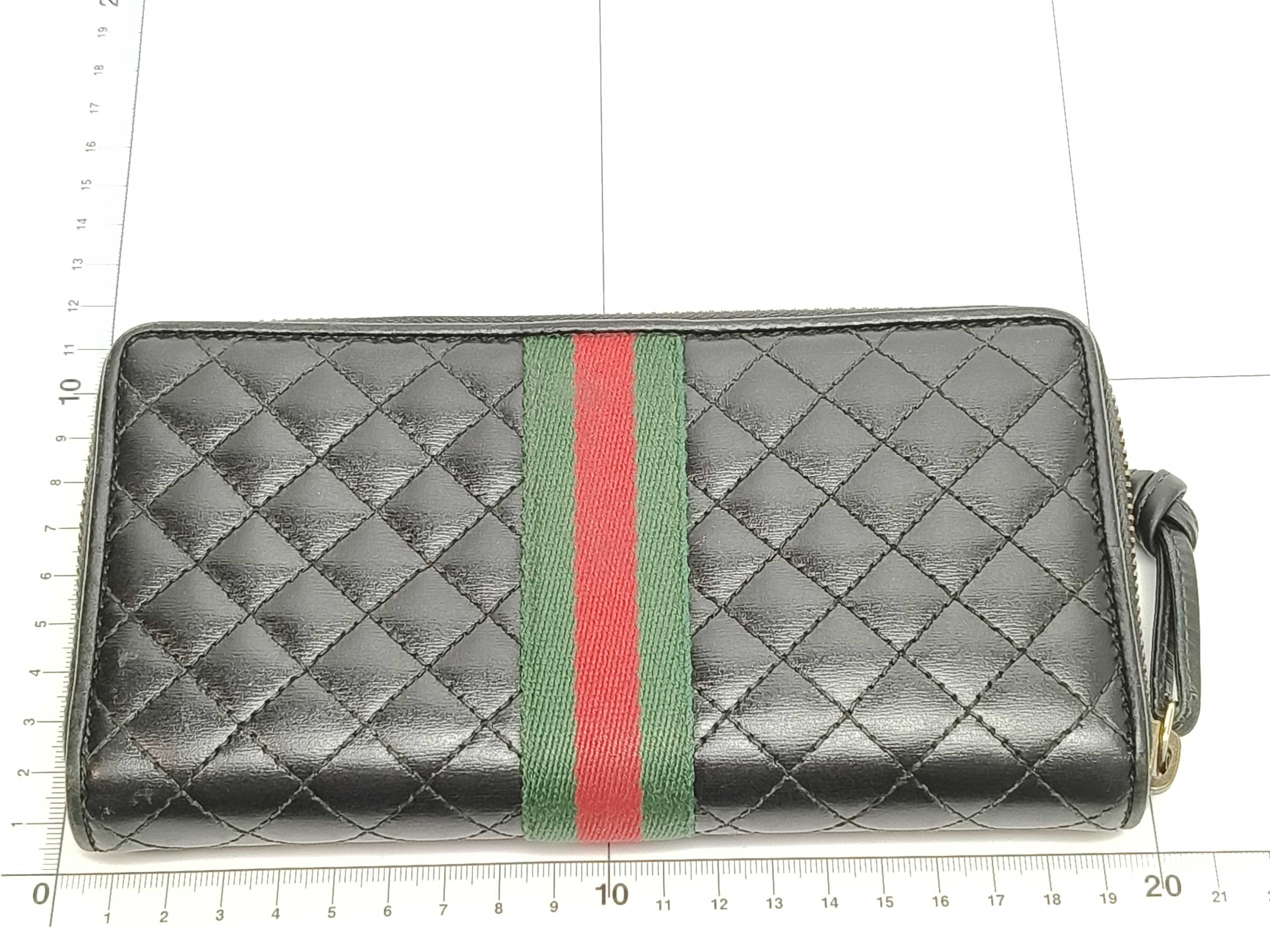 Webbing 536450 Round Zipper Sherry Line GG Quilted Wallet — view 2