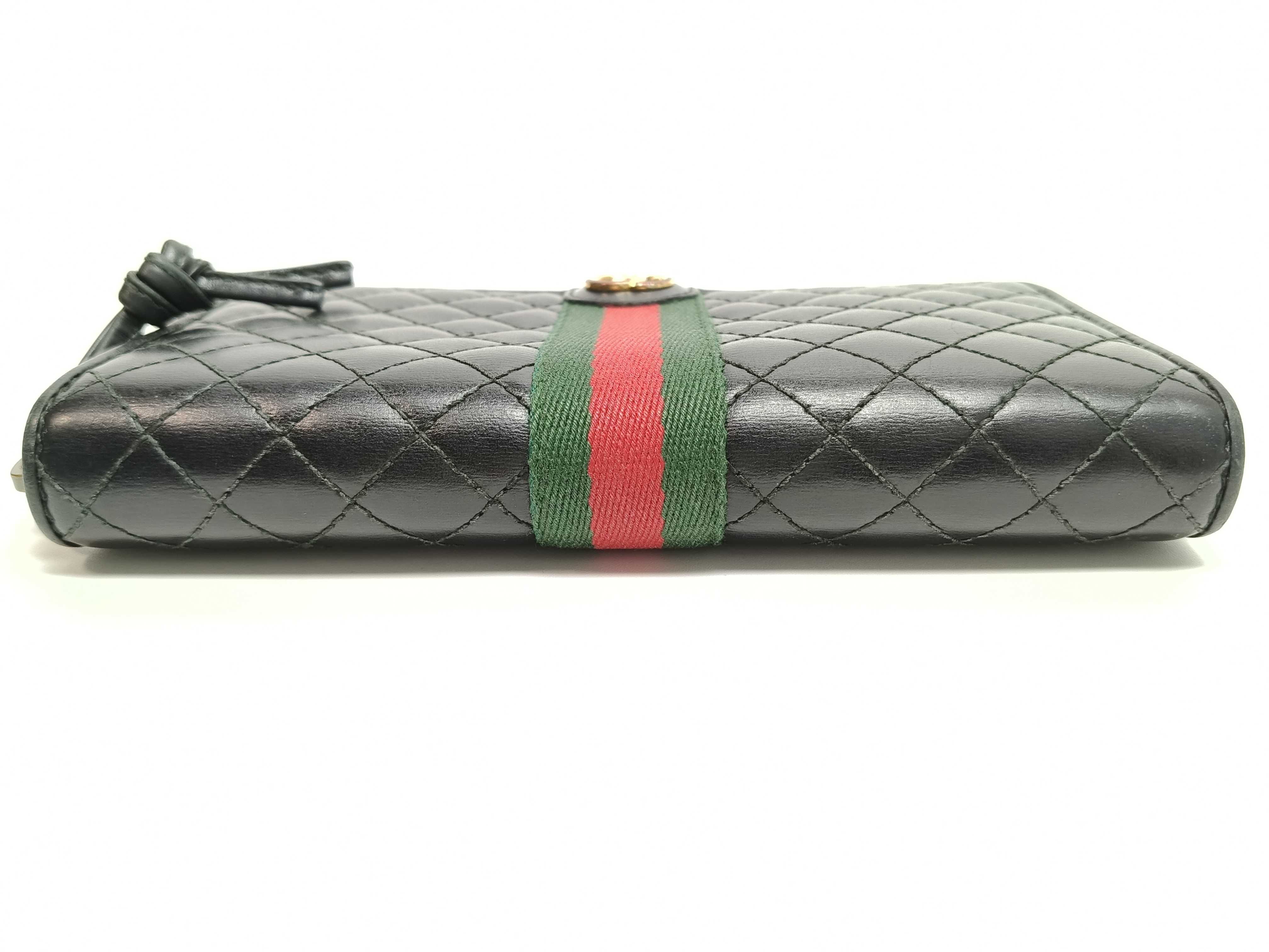 Webbing 536450 Round Zipper Sherry Line GG Quilted Wallet — view 3