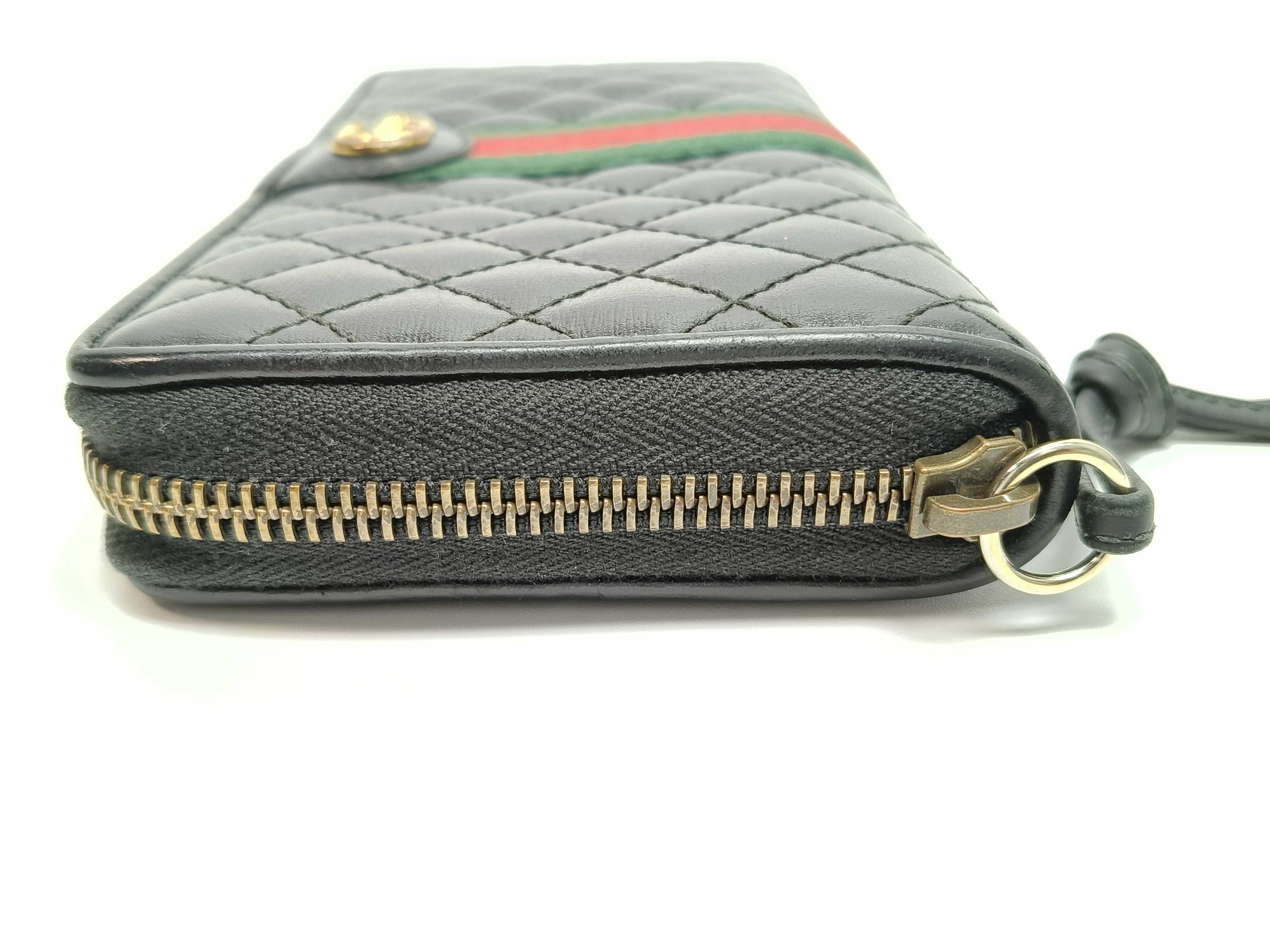 Webbing 536450 Round Zipper Sherry Line GG Quilted Wallet — view 5