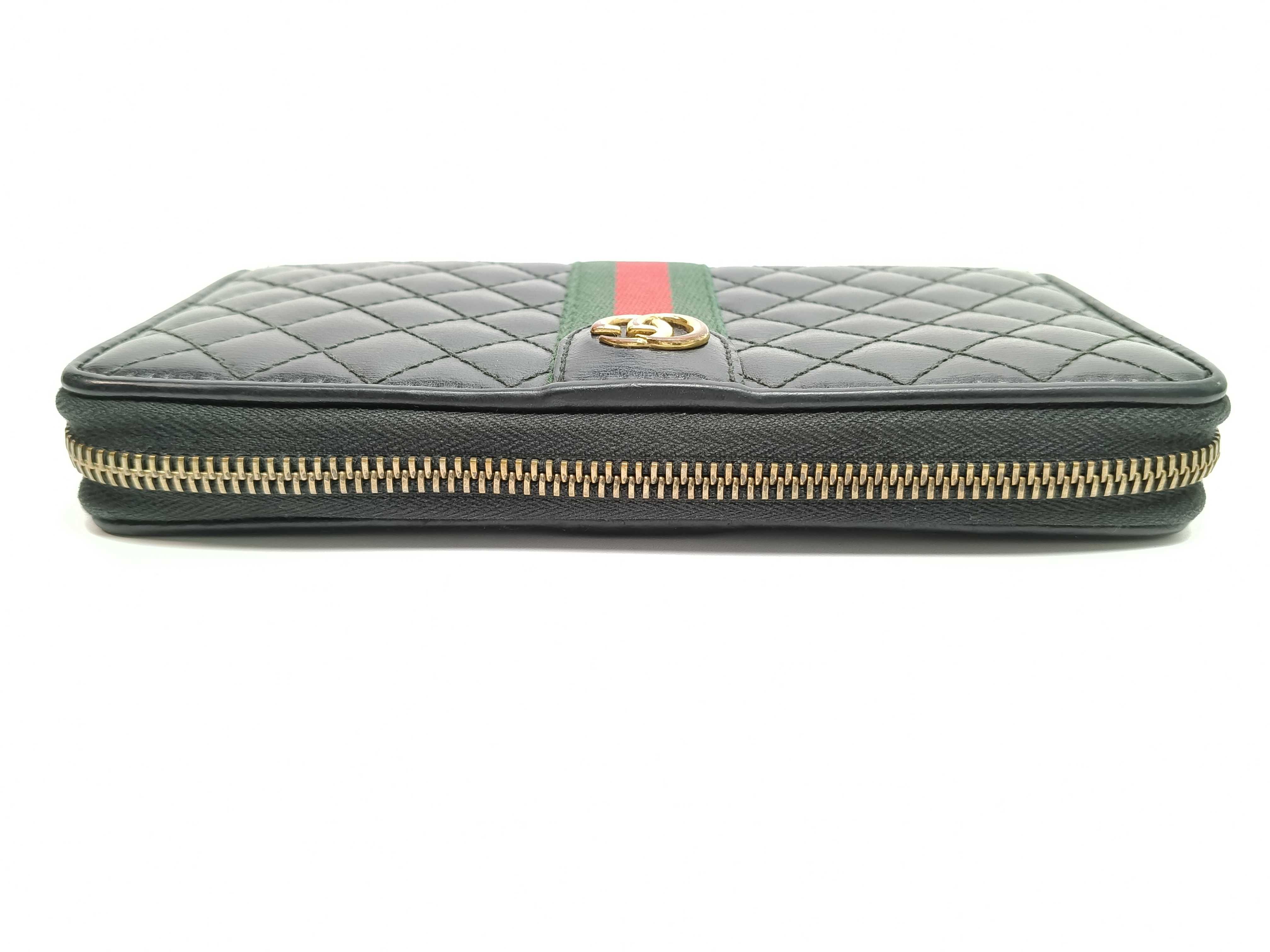 Webbing 536450 Round Zipper Sherry Line GG Quilted Wallet — view 6