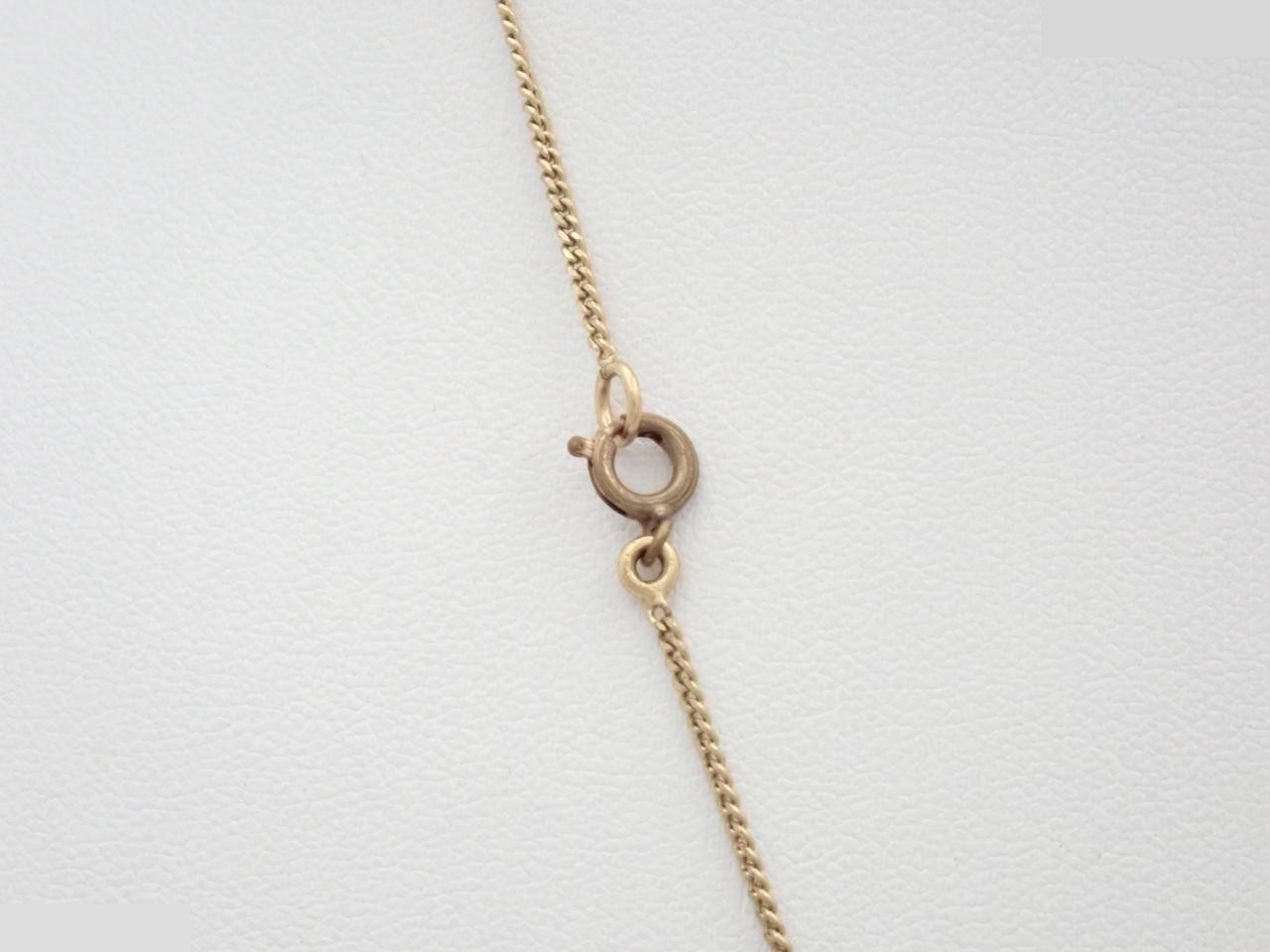 Necklace with Coco Mark design, gold, and stone; chain approximately 41cm long. — view 2