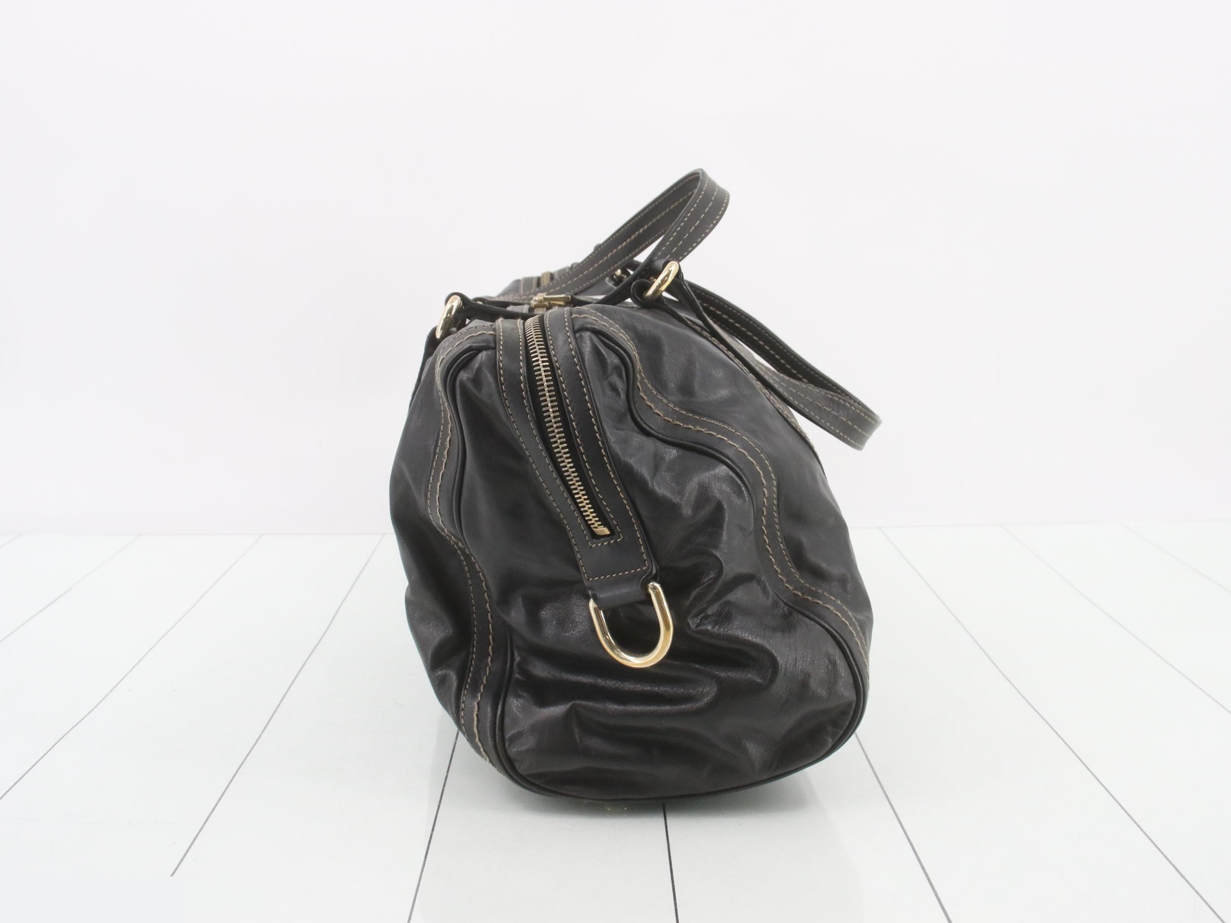 Hysteria Ribbon All-Leather Tote Bag/Boston Bag - Black — view 3