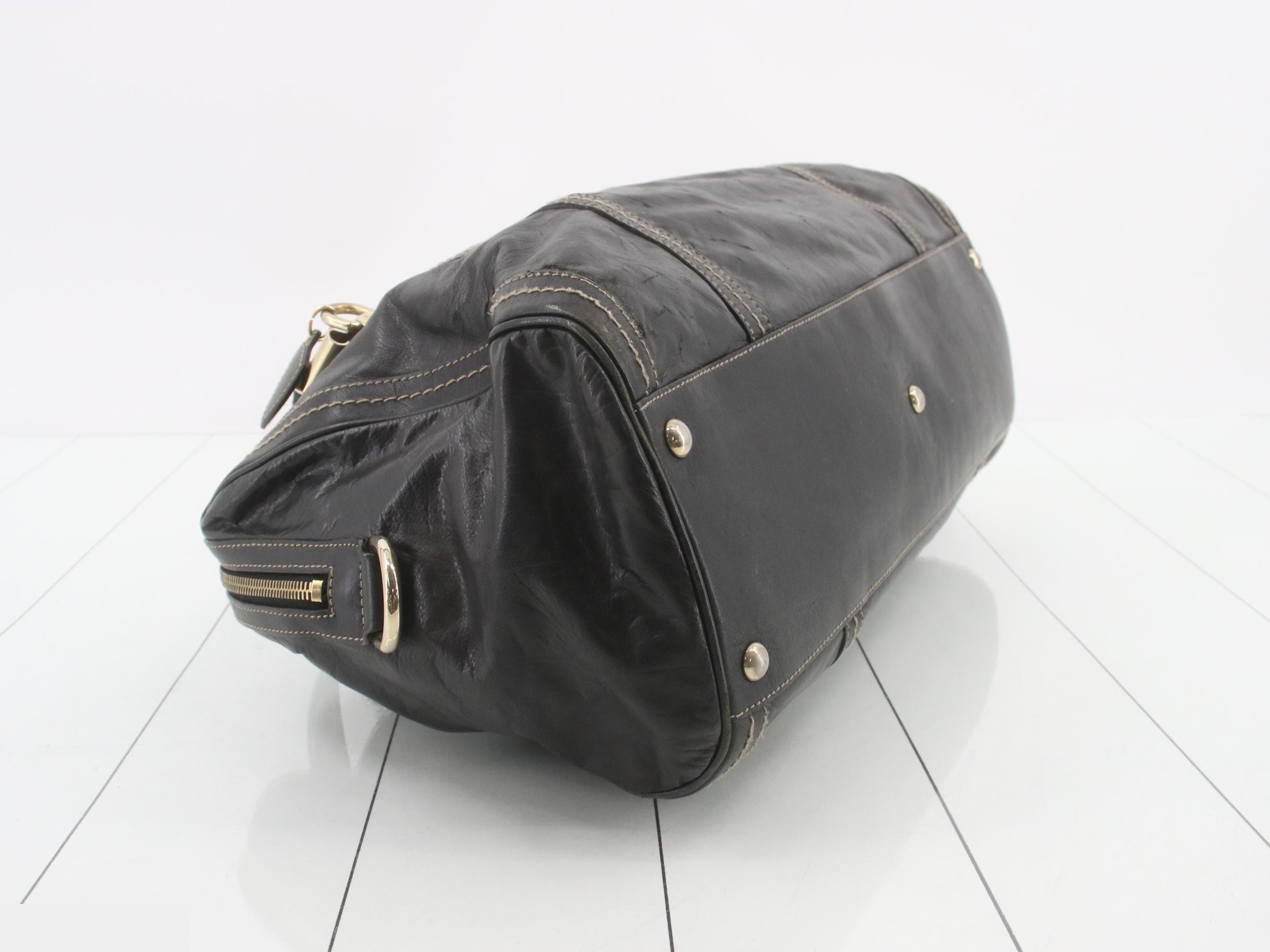 Hysteria Ribbon All-Leather Tote Bag/Boston Bag - Black — view 5