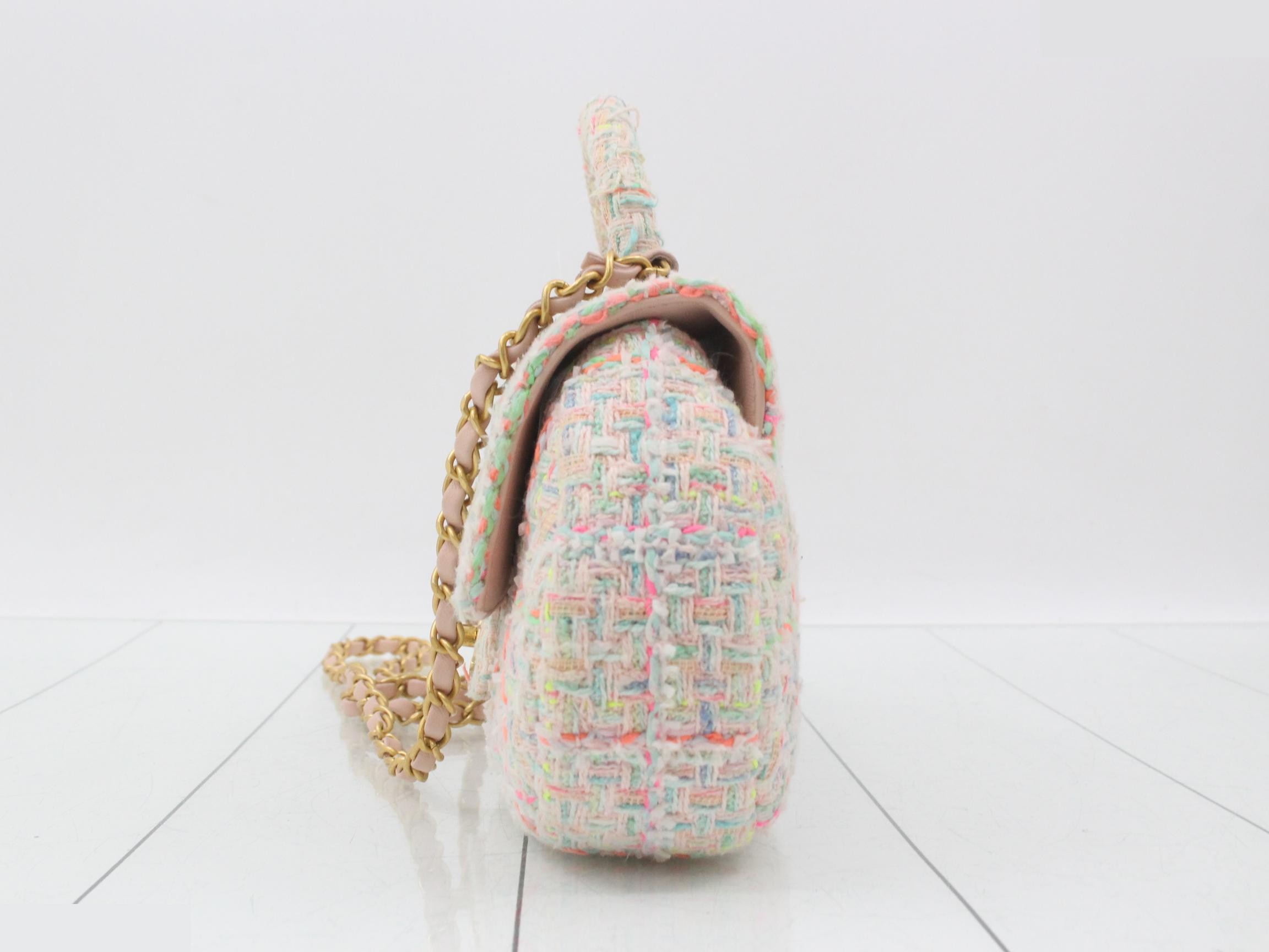 Matelassé Tweed Handbag/Shoulder Bag (2-Way) — view 3