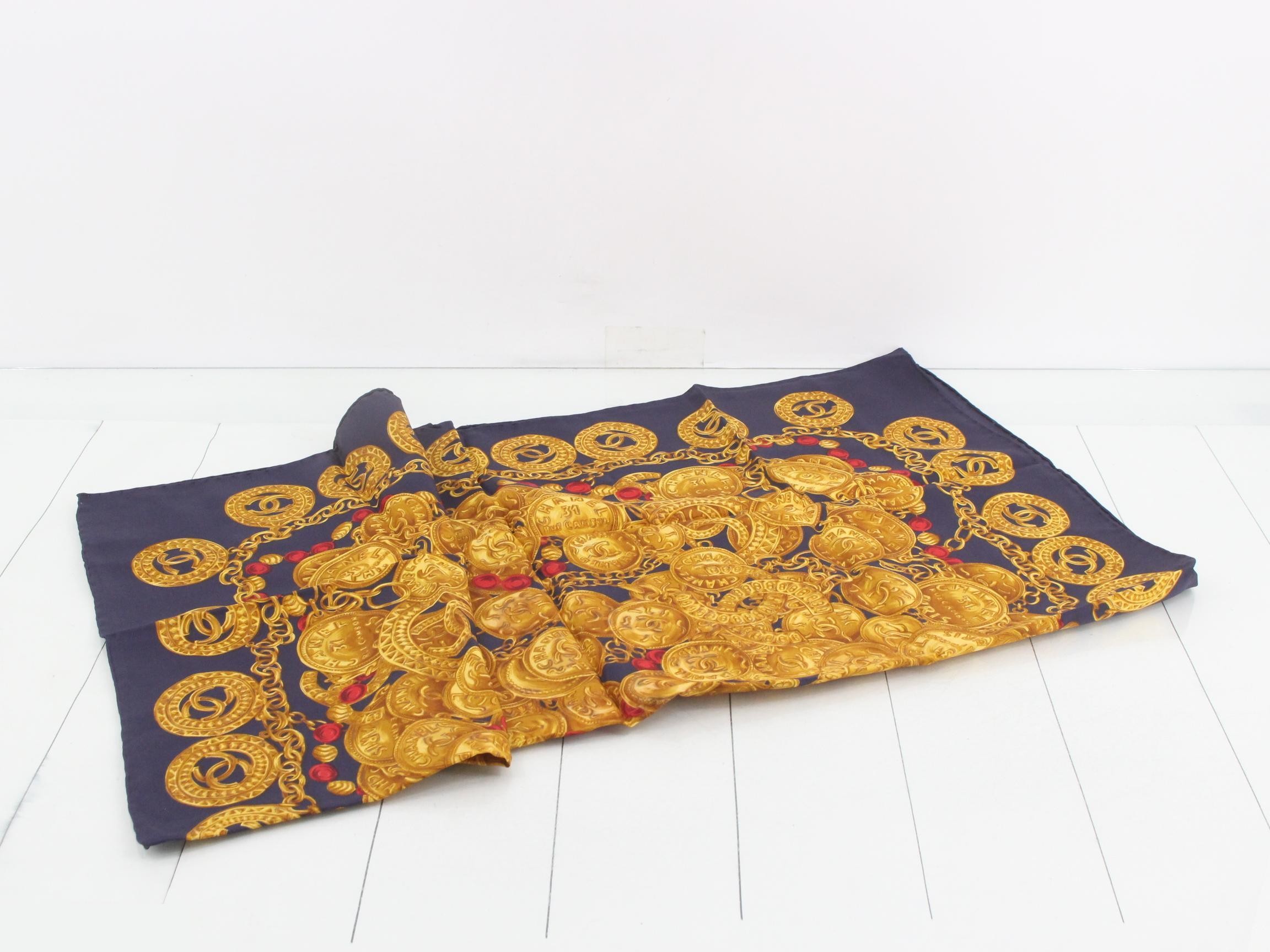 Vintage large silk scarf with Coco Mark logo, tag and case included. — view 3