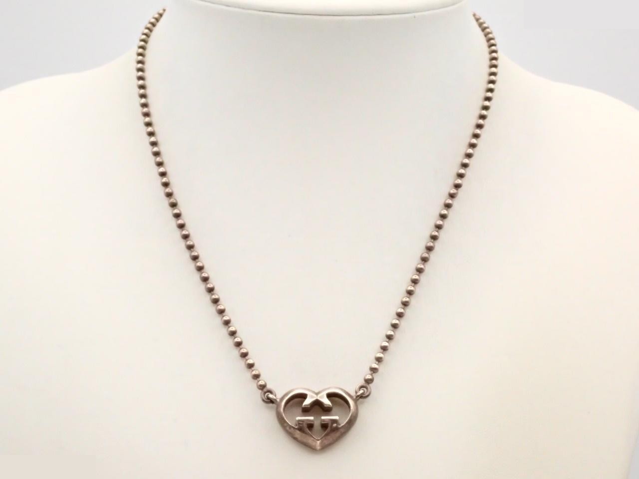 Interlocking Heart Necklace, Accessory, 925 Sterling Silver, 15.2g — view 3