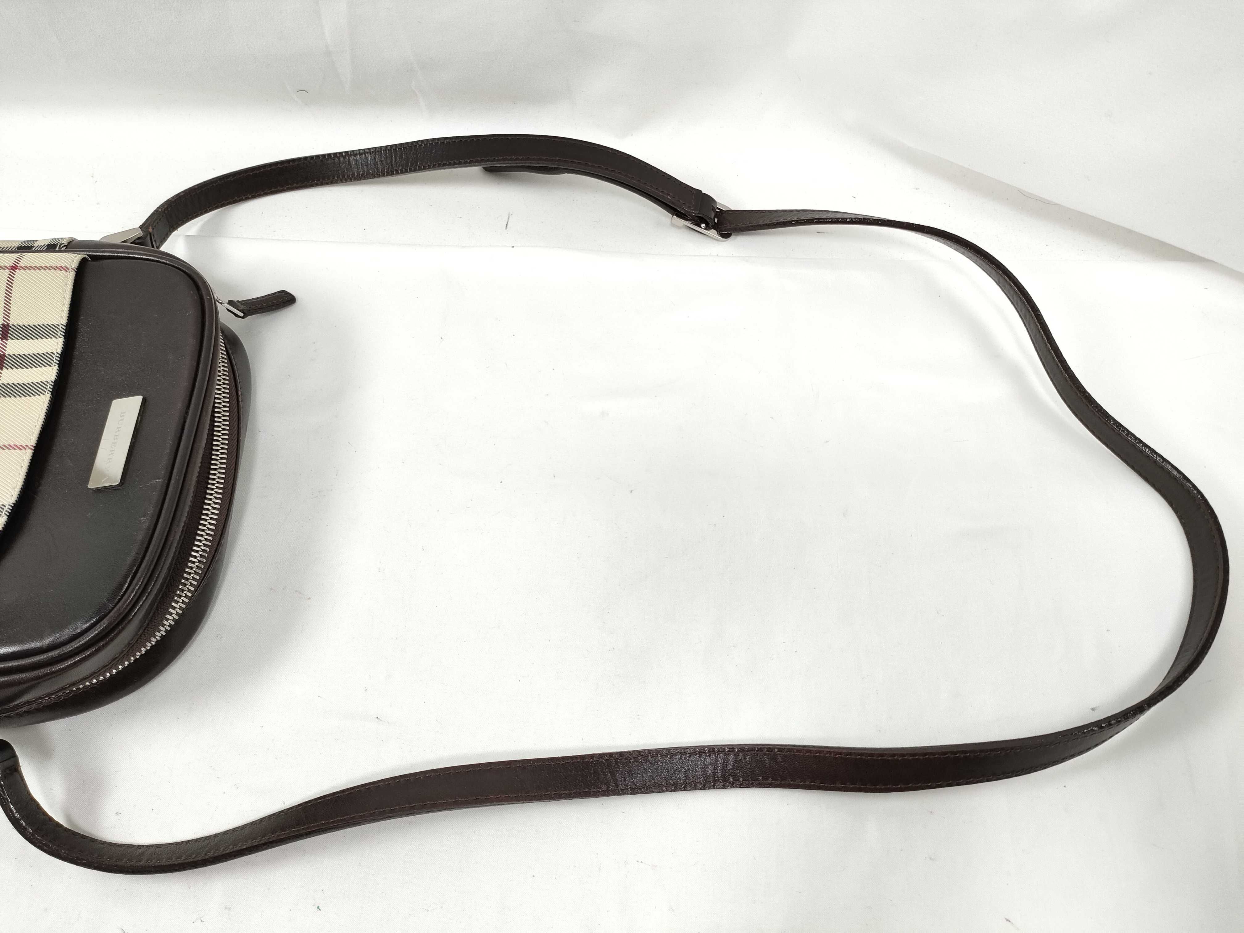 Nova Check Canvas Leather Shoulder Bag — view 6