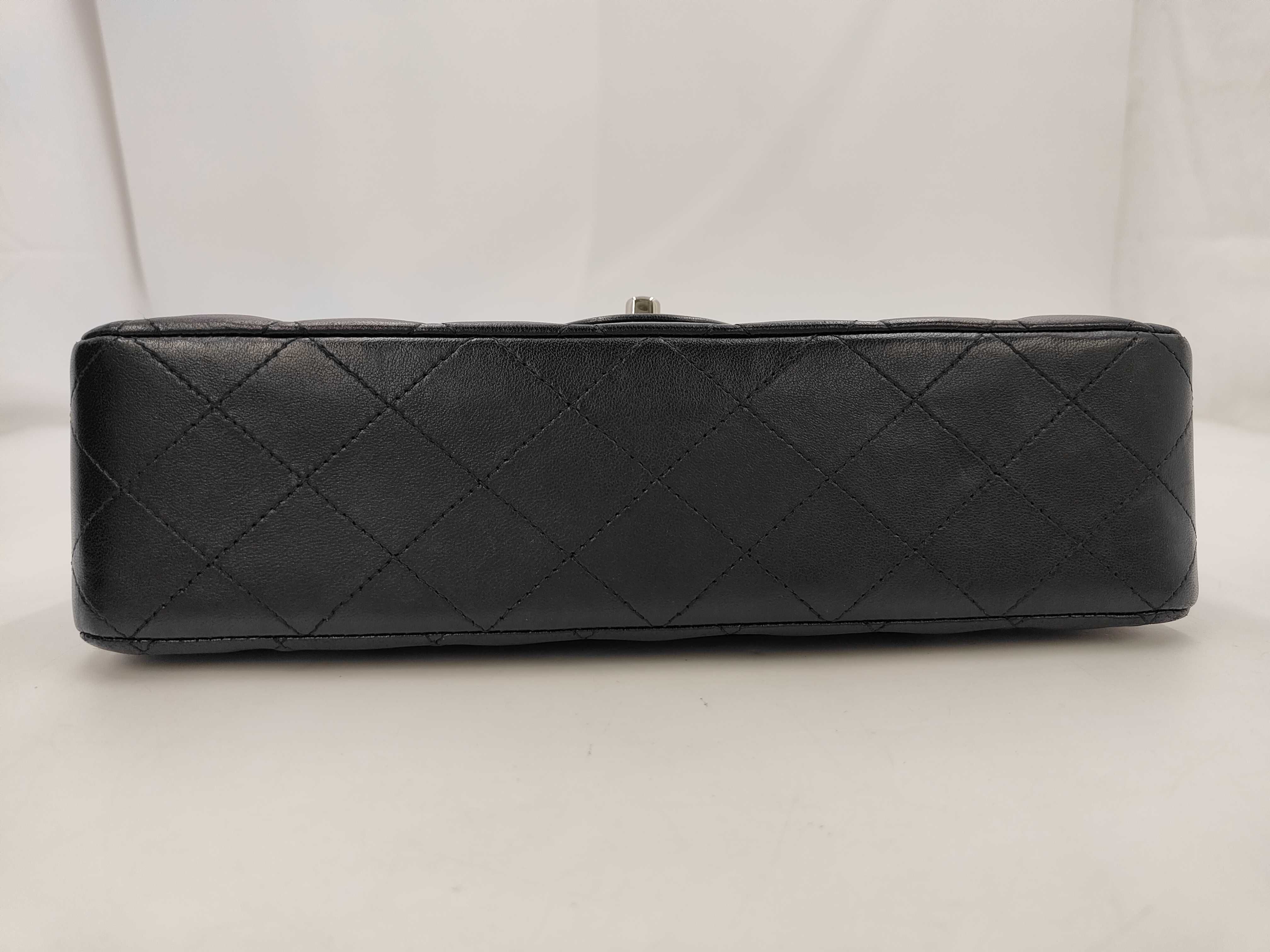 Matelassé 25 Lambskin Black Silver Hardware Double Flap Bag (Serial Number 25) — view 3