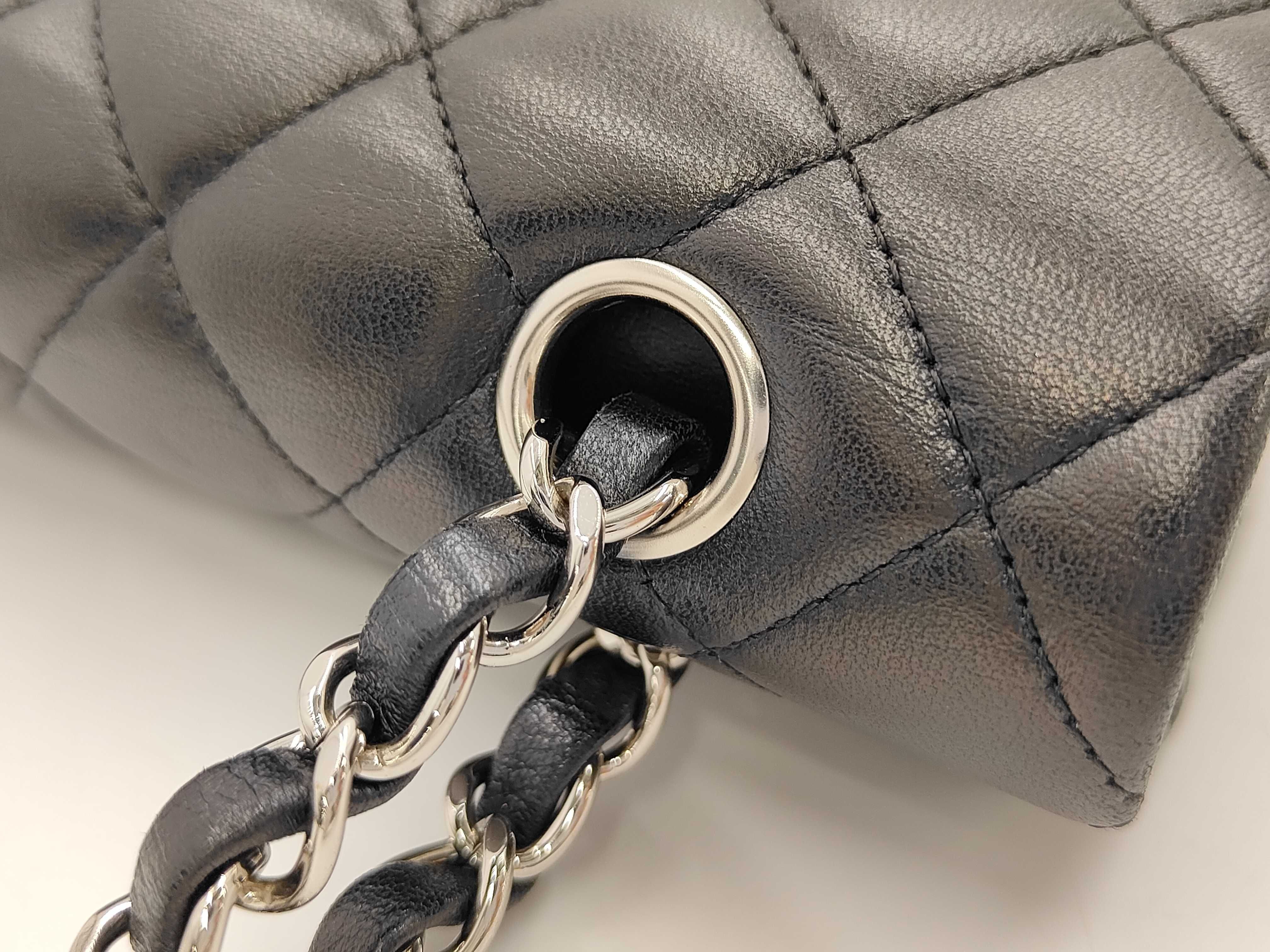 Matelassé 25 Lambskin Black Silver Hardware Double Flap Bag (Serial Number 25) — view 7