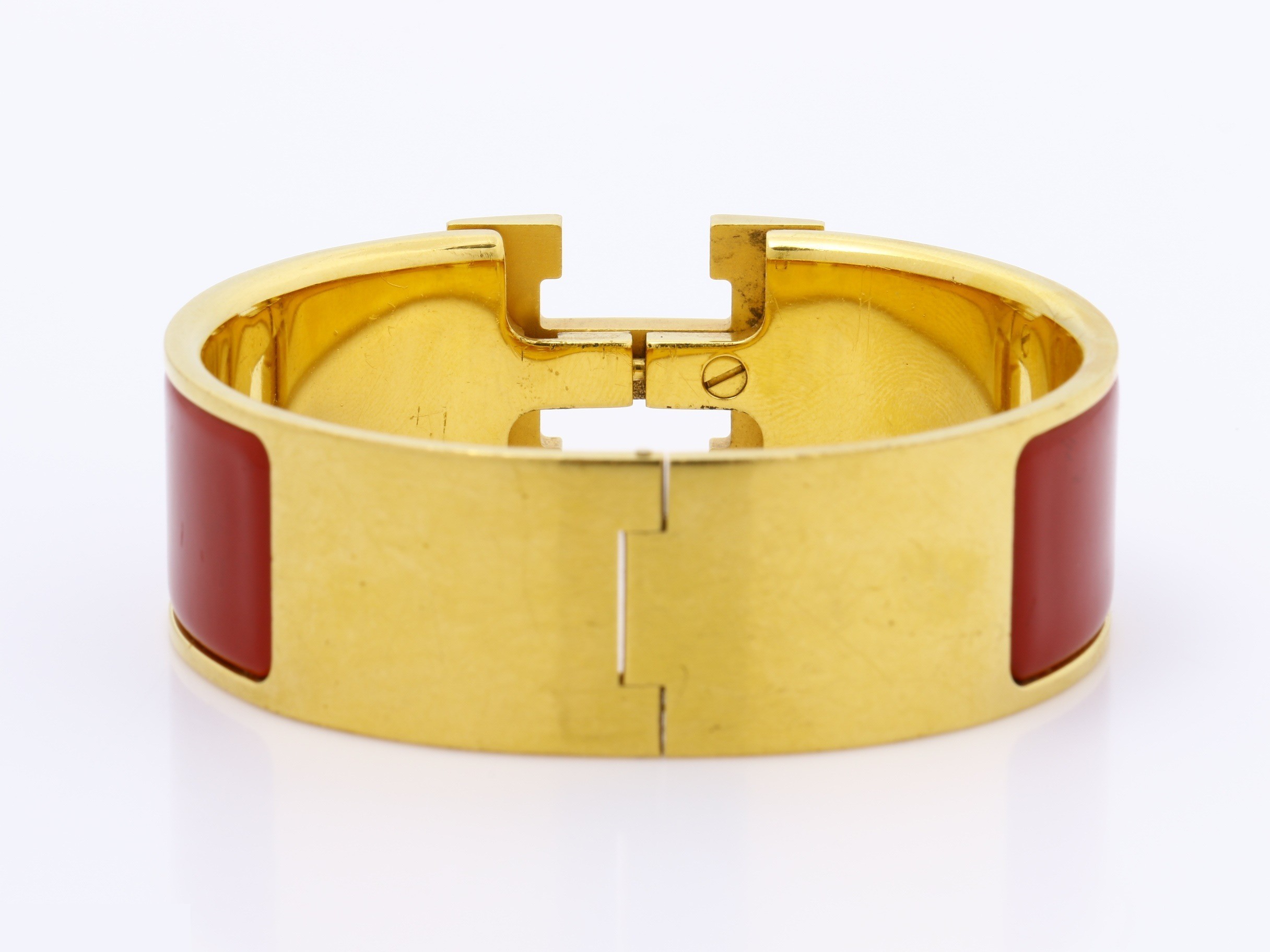 Bangle Click Clack H Gold x Red Arm circumference approx. 17cm — view 2