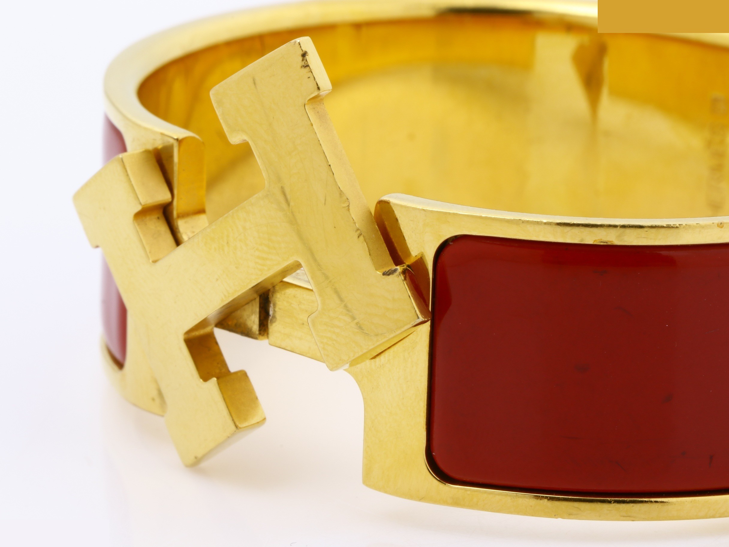Bangle Click Clack H Gold x Red Arm circumference approx. 17cm — view 3