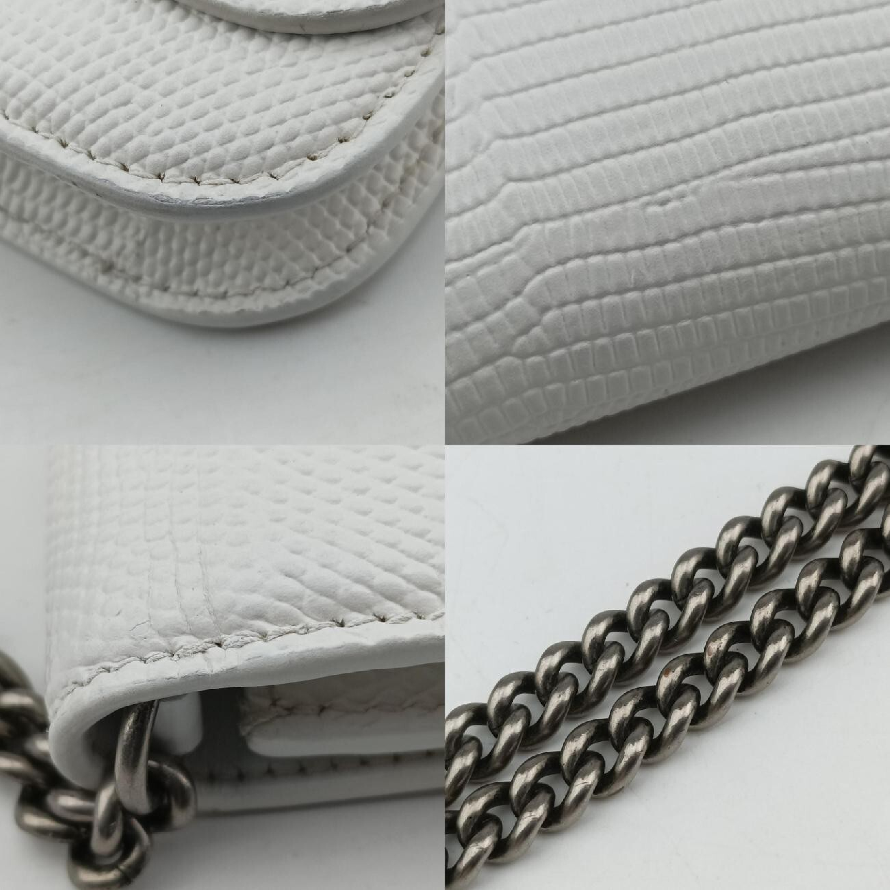 B. logo white leather shoulder bag 593615.9000.U.568148 — view 11