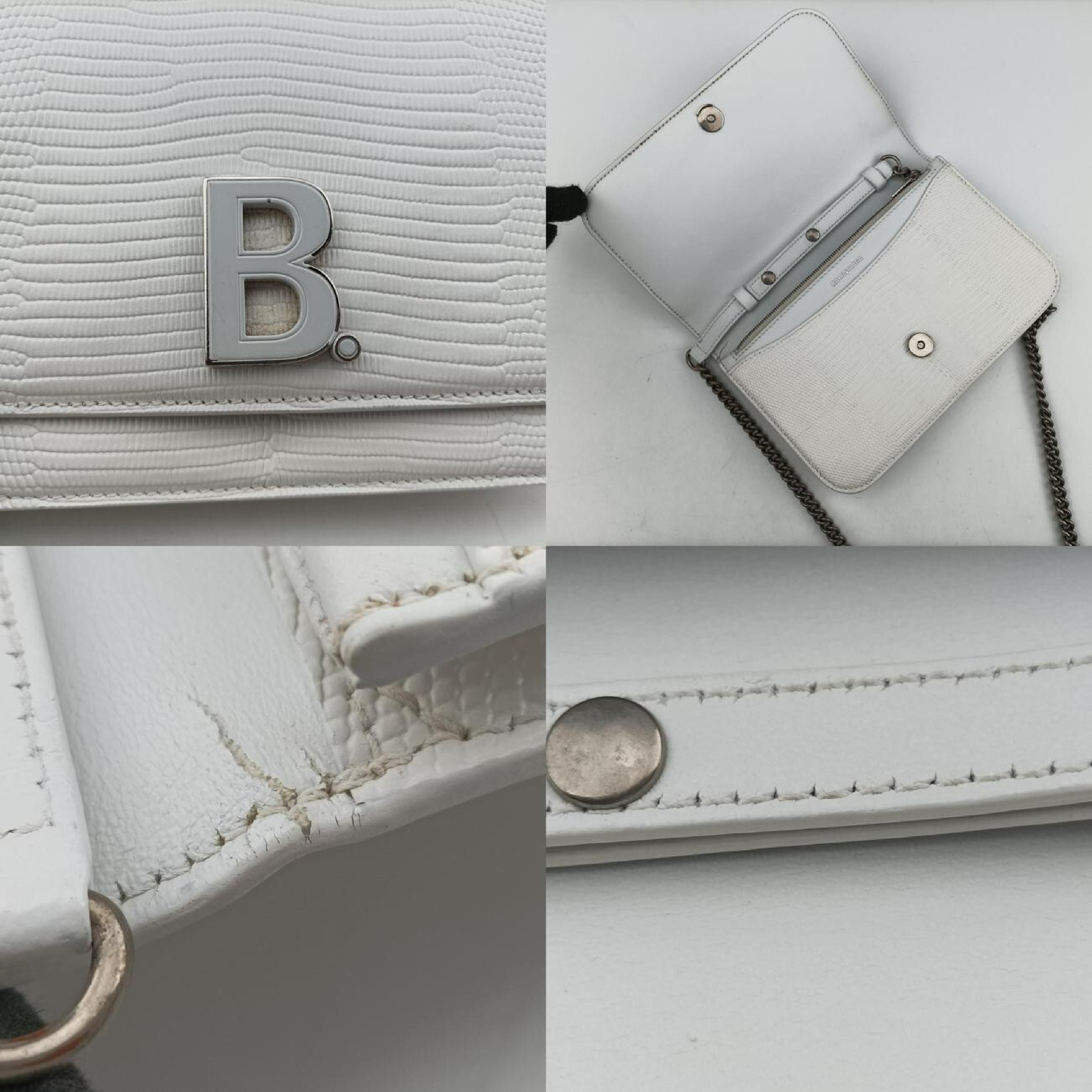 B. logo white leather shoulder bag 593615.9000.U.568148 — view 9
