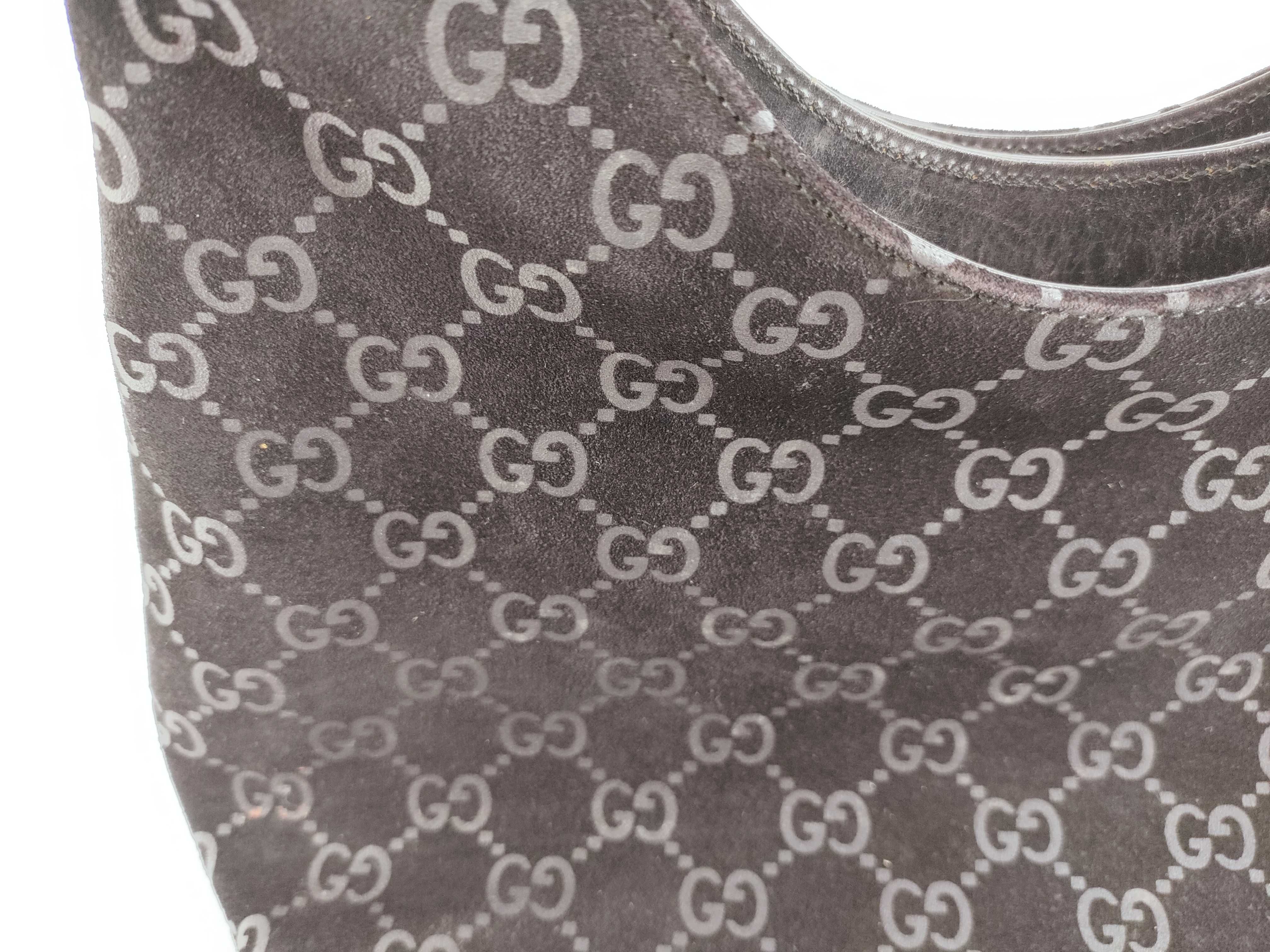 GG Suede Shoulder Bag with Metal Handle — view 9