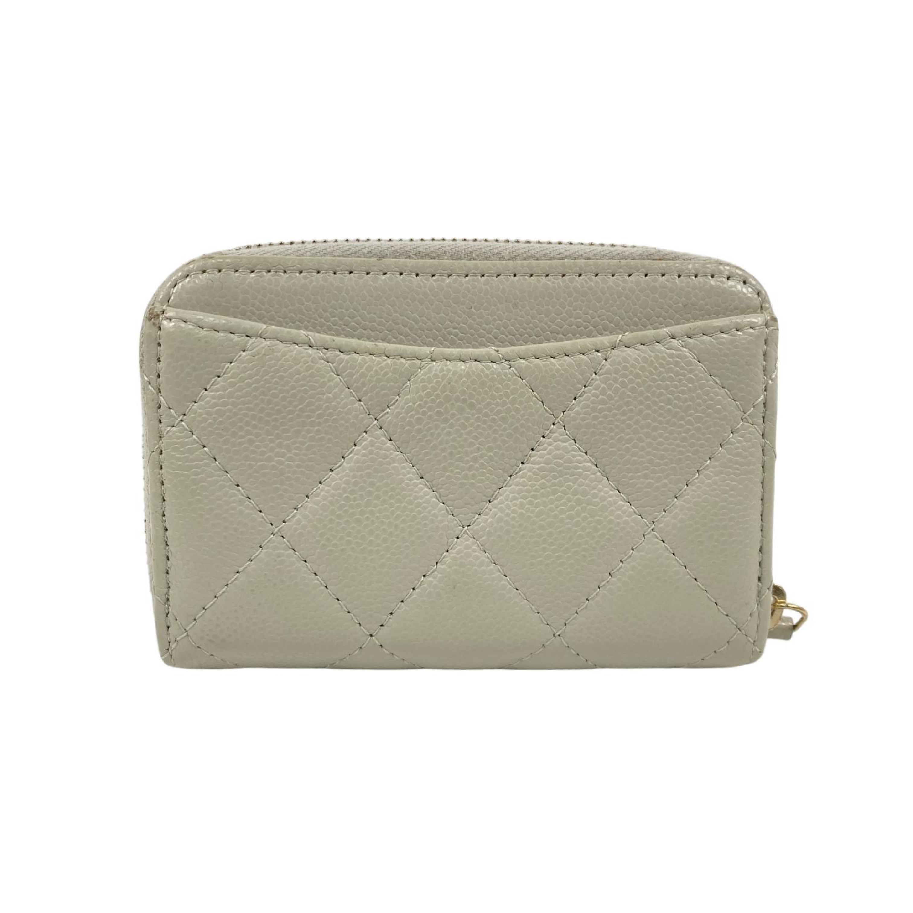 【*Shipped from: Hong Kong*】CHANEL ( ) Light Gray Caviar Skin Coin Case — view 2