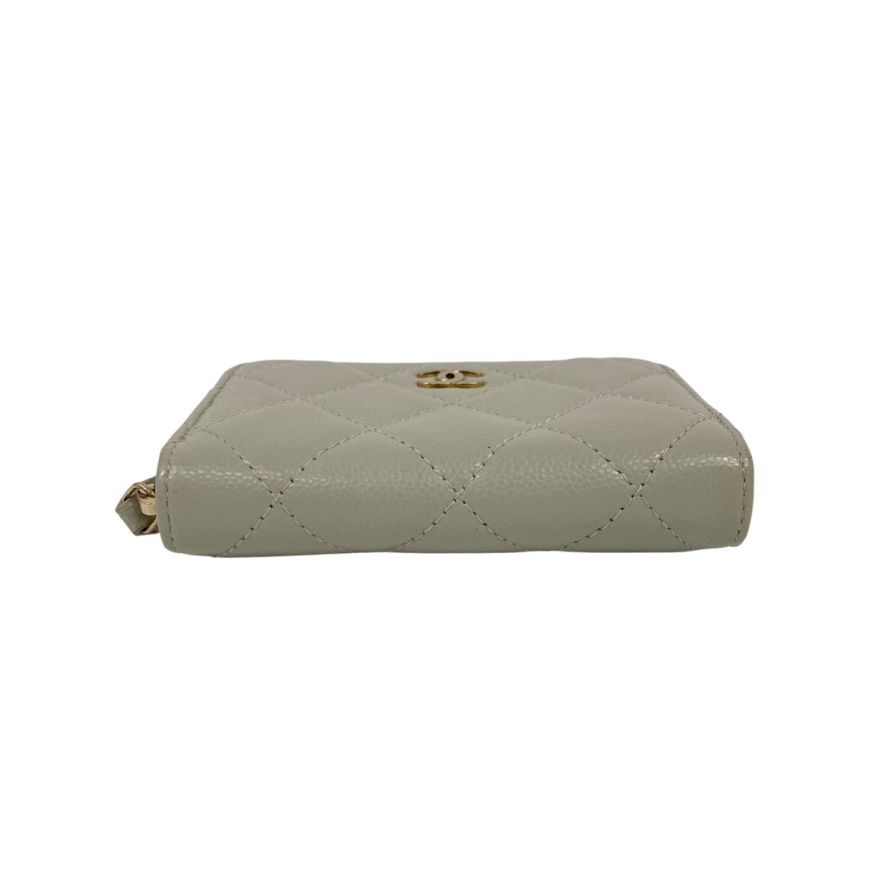 【*Shipped from: Hong Kong*】CHANEL ( ) Light Gray Caviar Skin Coin Case — view 11