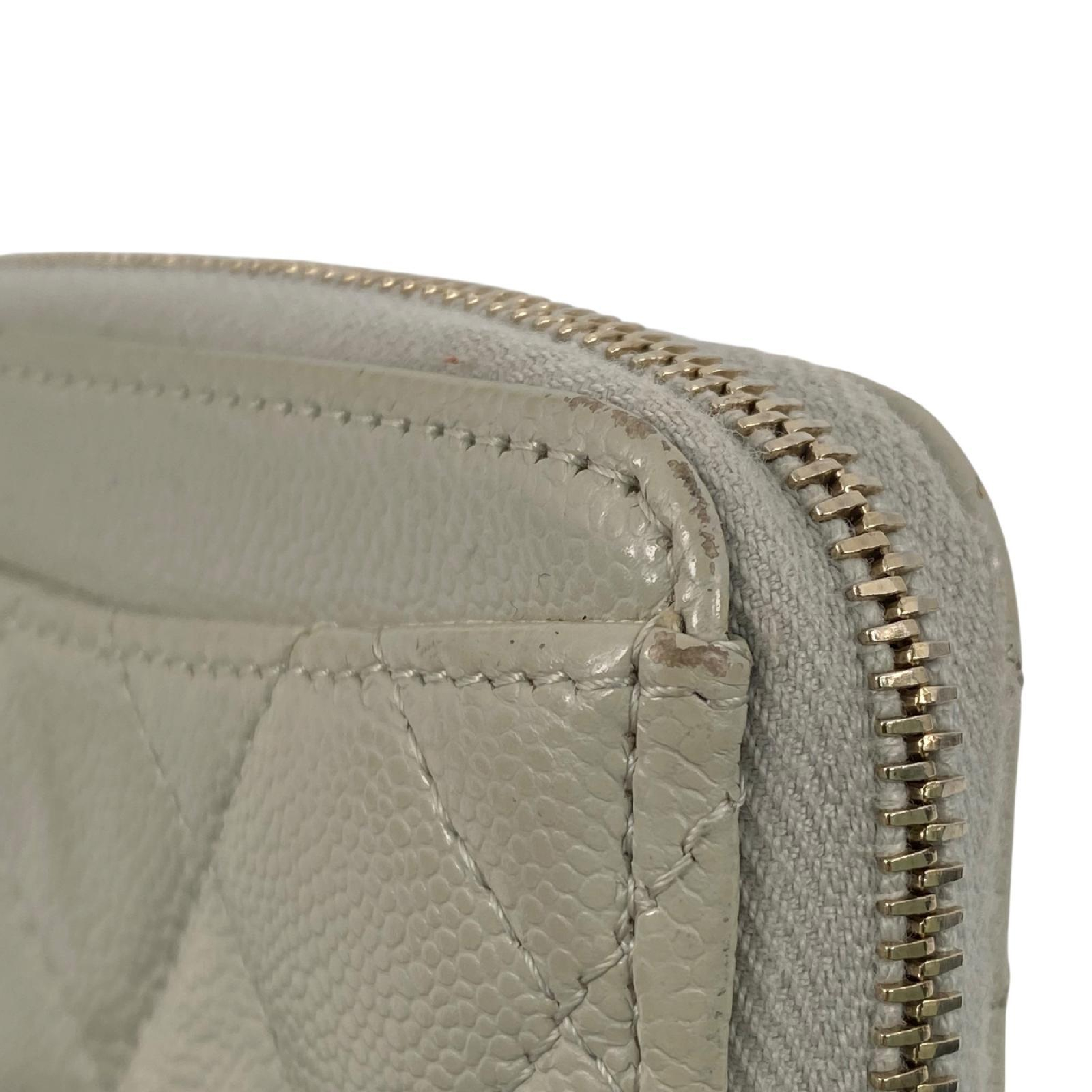 【*Shipped from: Hong Kong*】CHANEL ( ) Light Gray Caviar Skin Coin Case — view 15