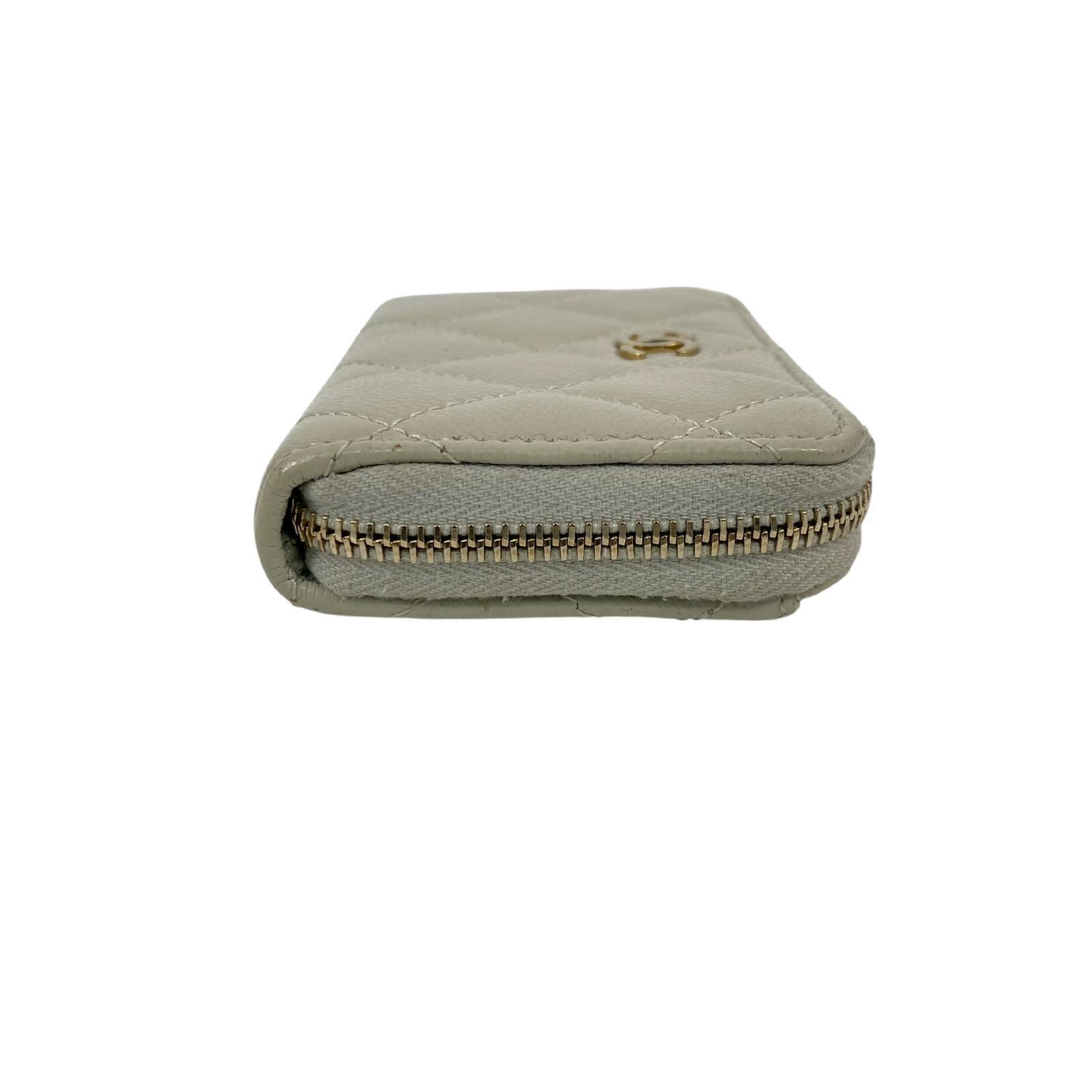 【*Shipped from: Hong Kong*】CHANEL ( ) Light Gray Caviar Skin Coin Case — view 3