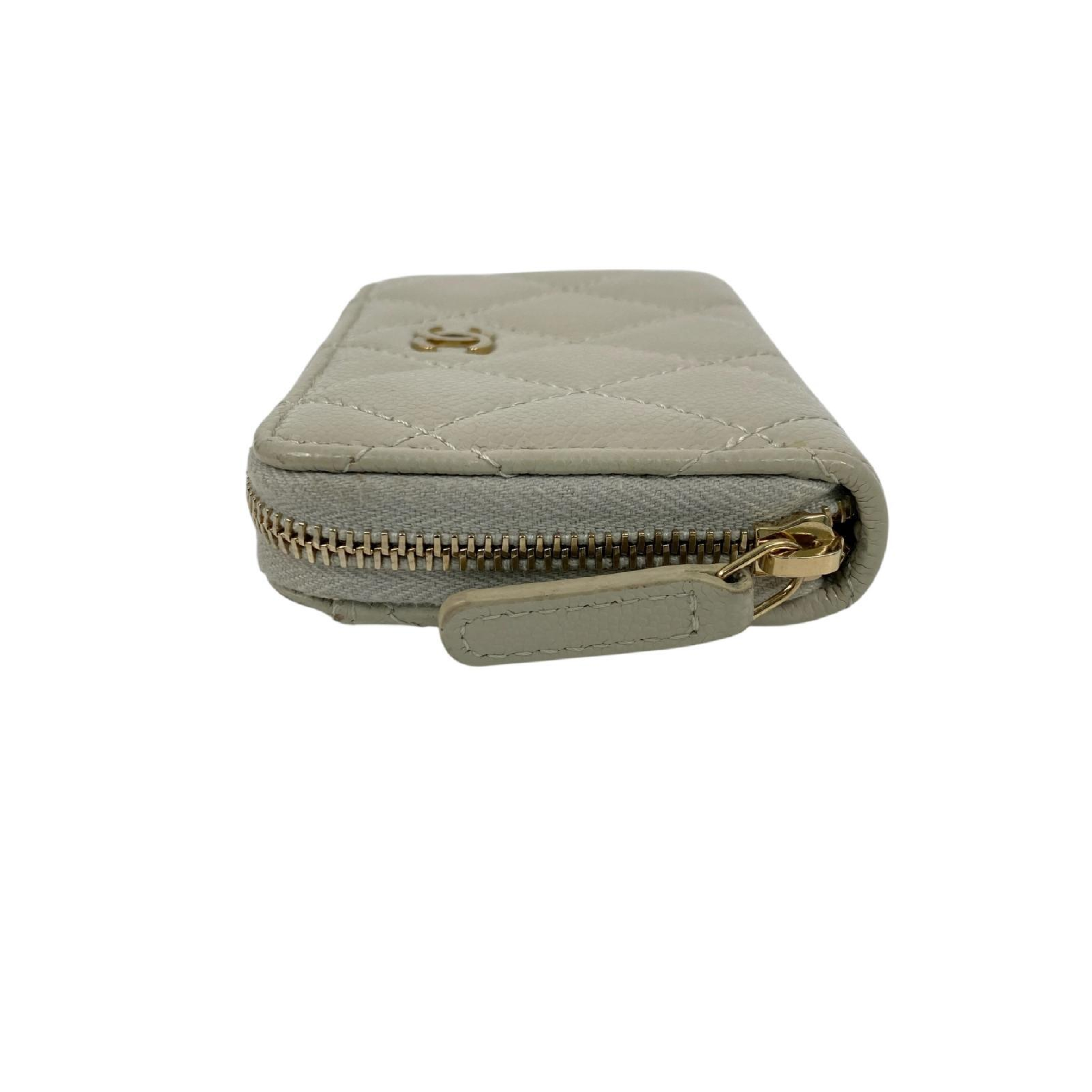 【*Shipped from: Hong Kong*】CHANEL ( ) Light Gray Caviar Skin Coin Case — view 4