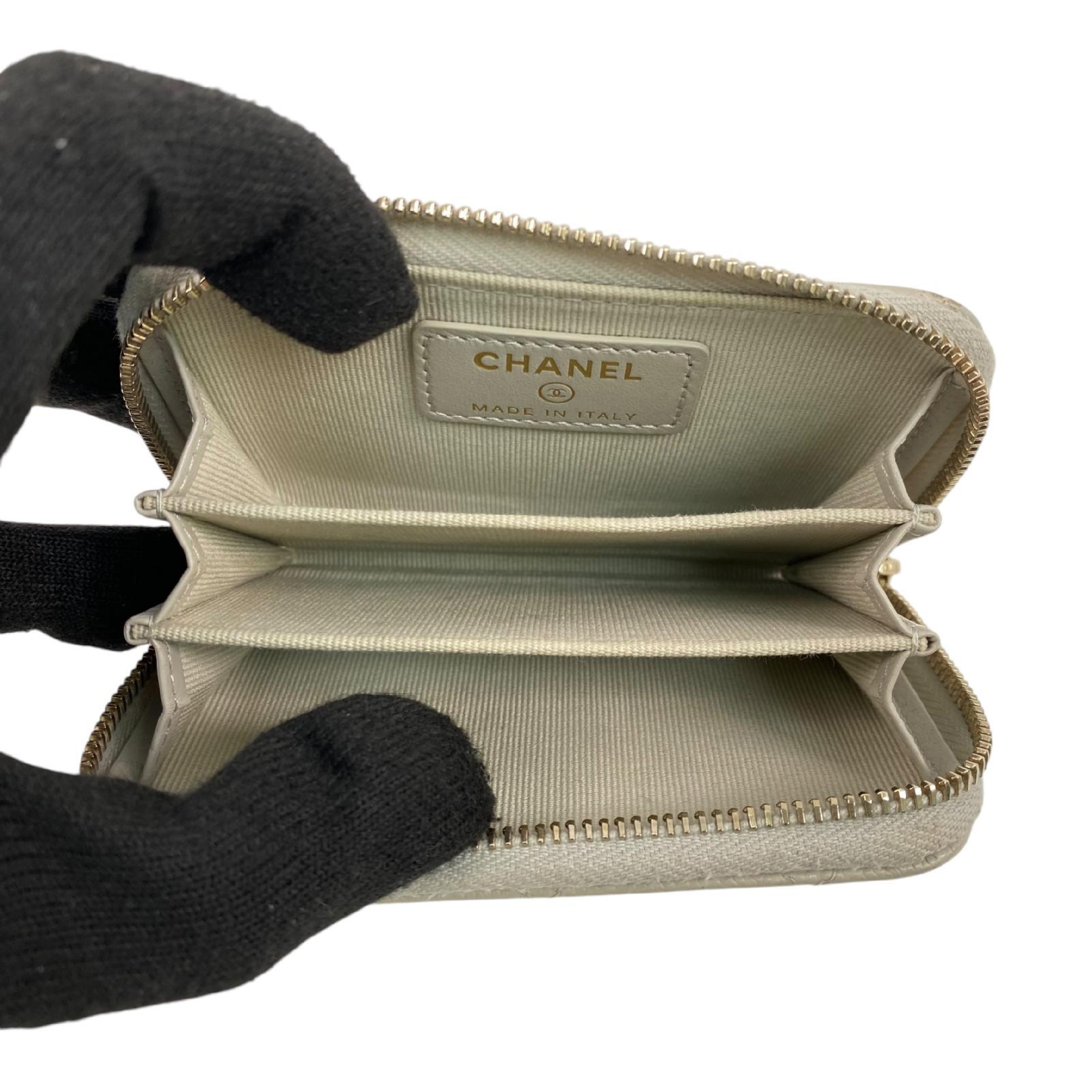 【*Shipped from: Hong Kong*】CHANEL ( ) Light Gray Caviar Skin Coin Case — view 5