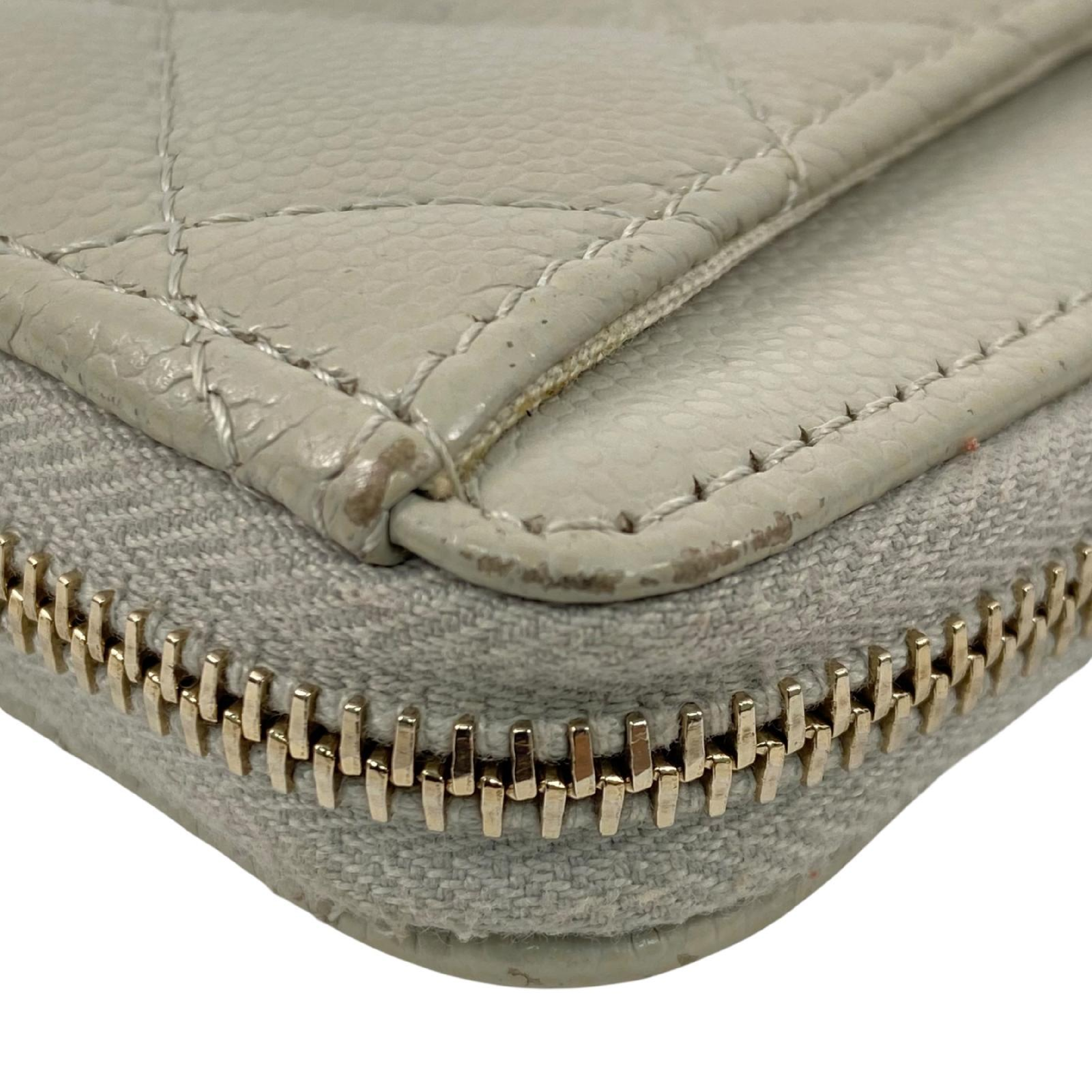 【*Shipped from: Hong Kong*】CHANEL ( ) Light Gray Caviar Skin Coin Case — view 6