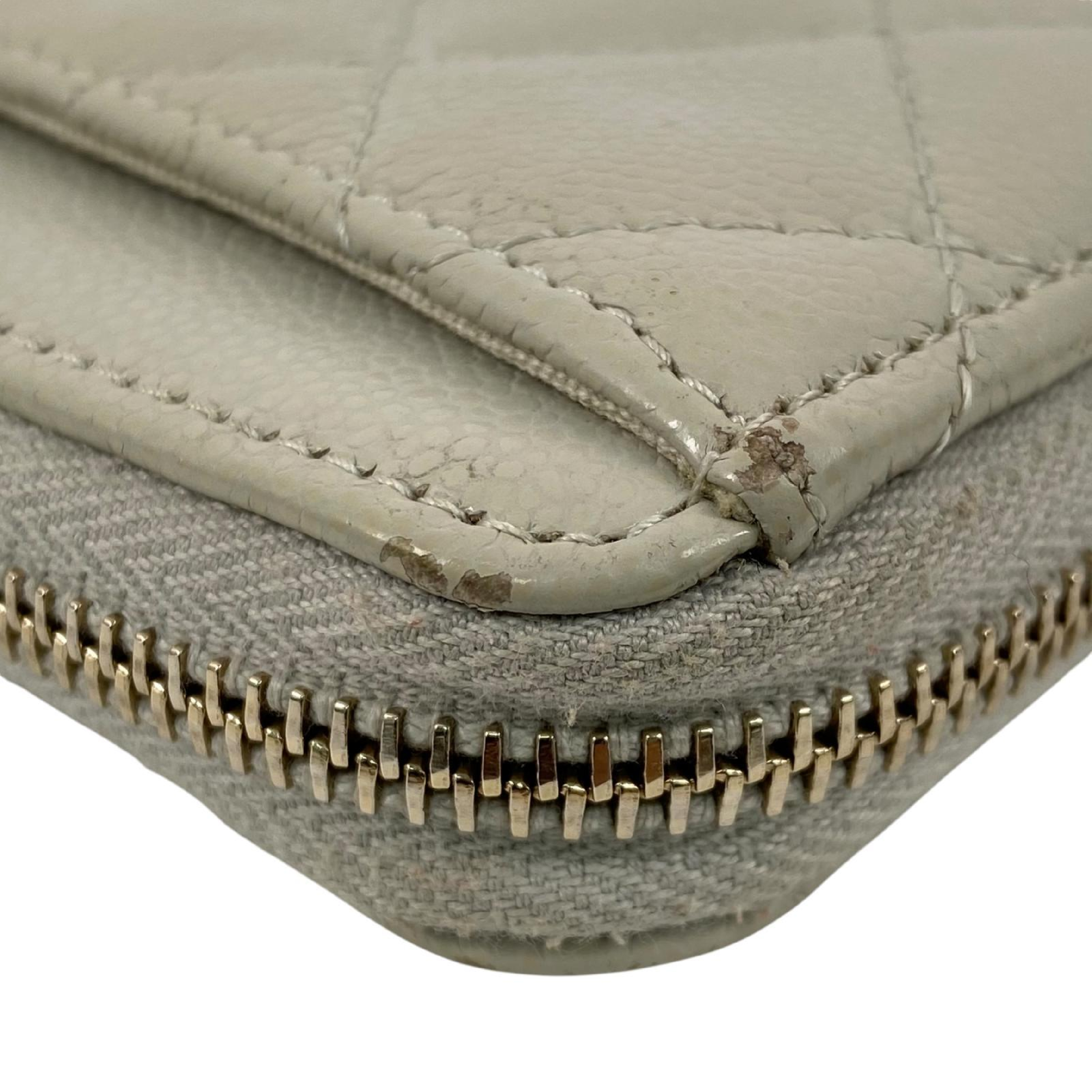 【*Shipped from: Hong Kong*】CHANEL ( ) Light Gray Caviar Skin Coin Case — view 7