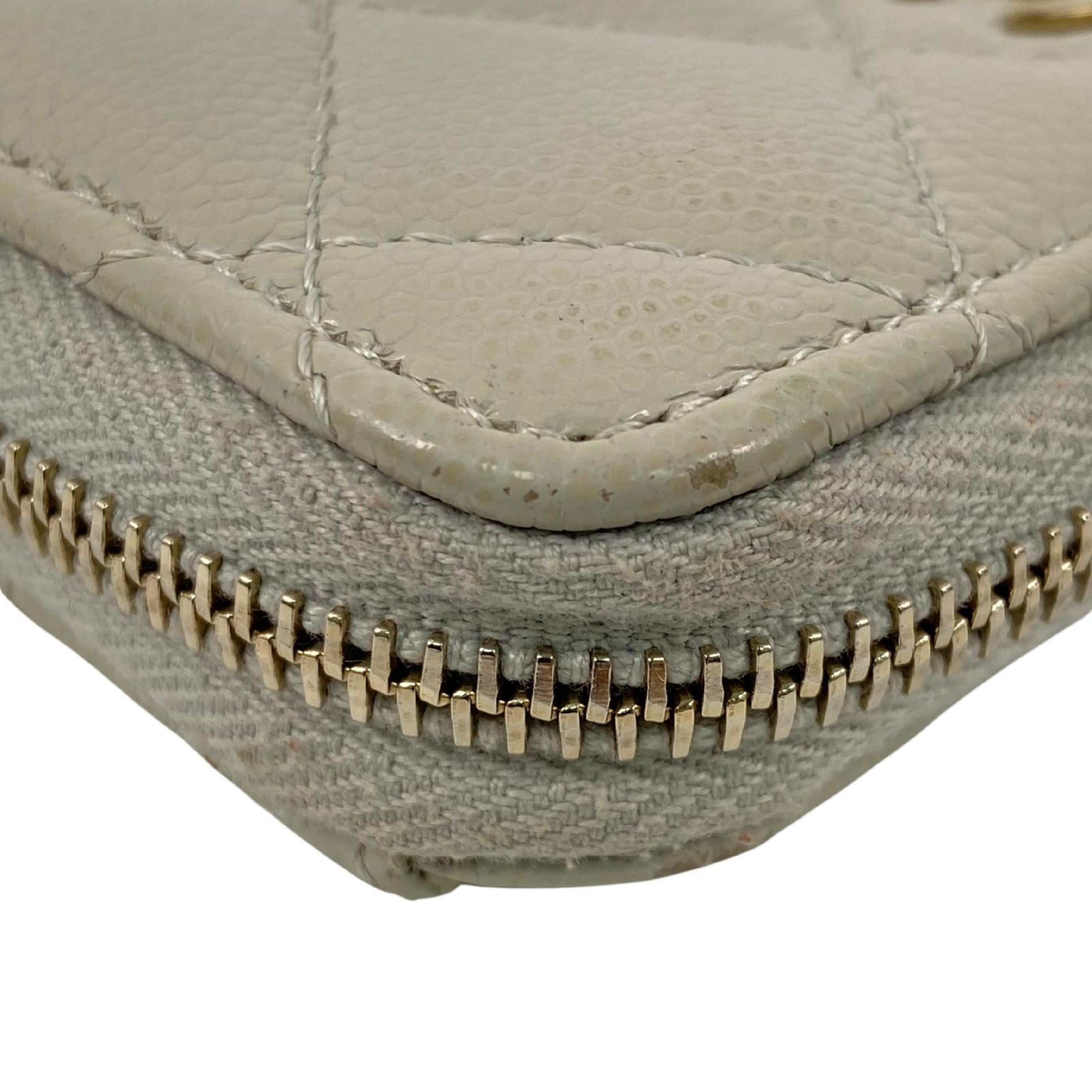 【*Shipped from: Hong Kong*】CHANEL ( ) Light Gray Caviar Skin Coin Case — view 8
