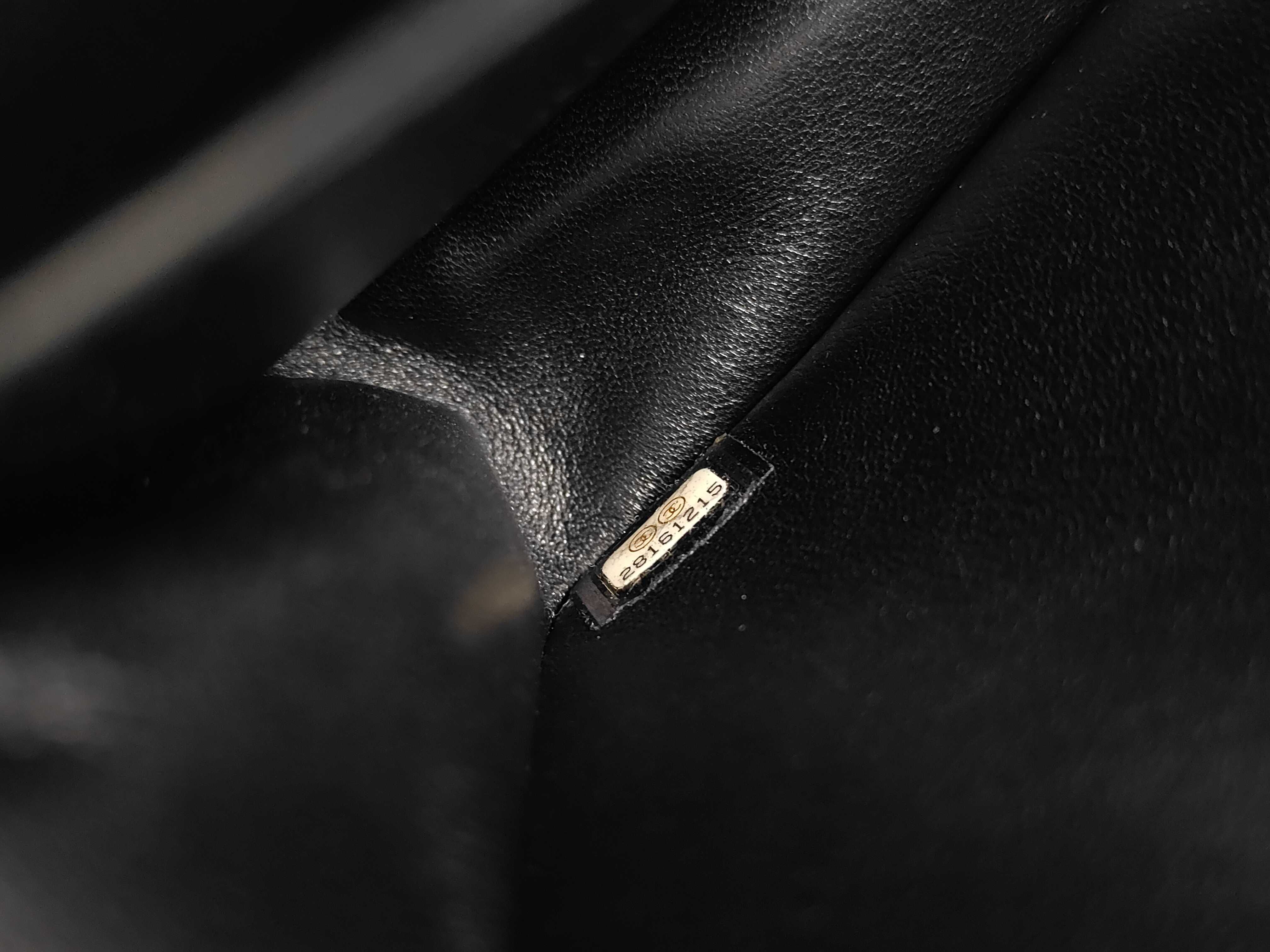 2259 Double Flap Chain Shoulder Bag, Black with Pink Gold Hardware — view 10
