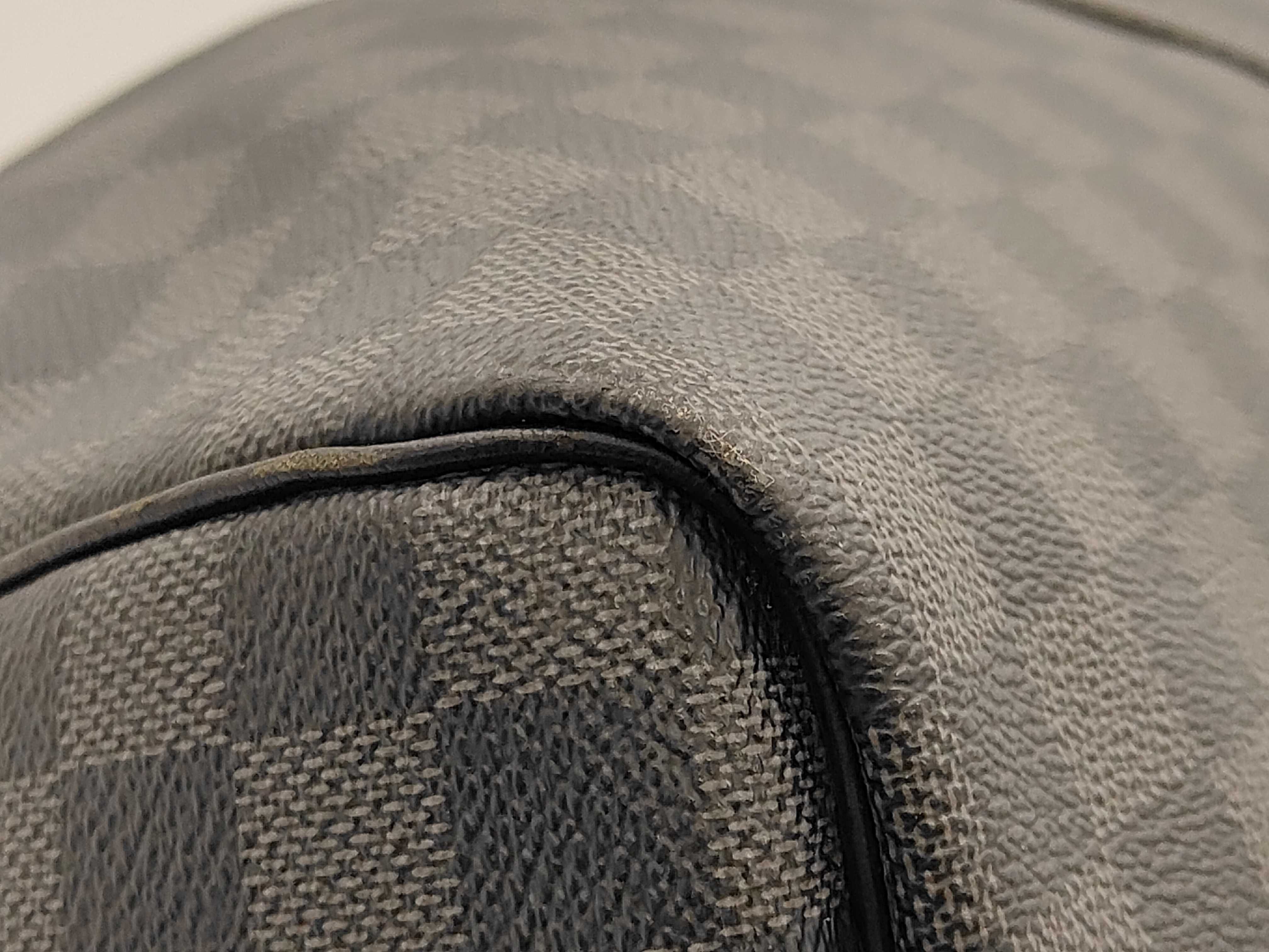 N41413 Damier Graphite Keepall 55 Bandoulière Boston Bag with Shoulder Strap, Name Tag, Handle Strap, and Padlock — view 7