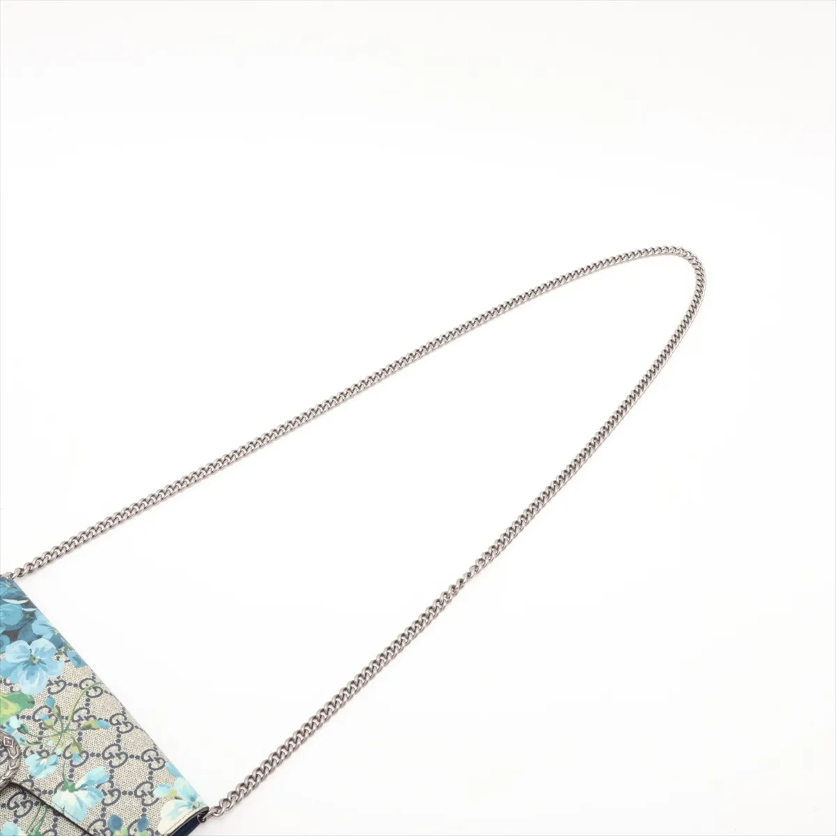 GG Blooms Dionysus 401231 PVC x Leather Chain Wallet Blue x Beige — view 5