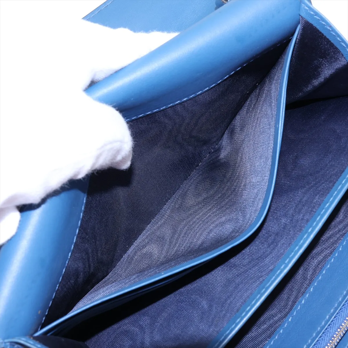 GG Blooms Dionysus 401231 PVC x Leather Chain Wallet Blue x Beige — view 7