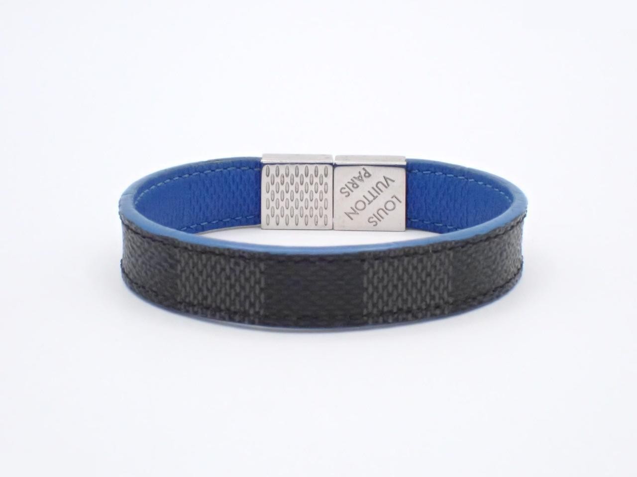 Plusle Pruitt Damier Graphite Black and Blue Bracelet — view 2