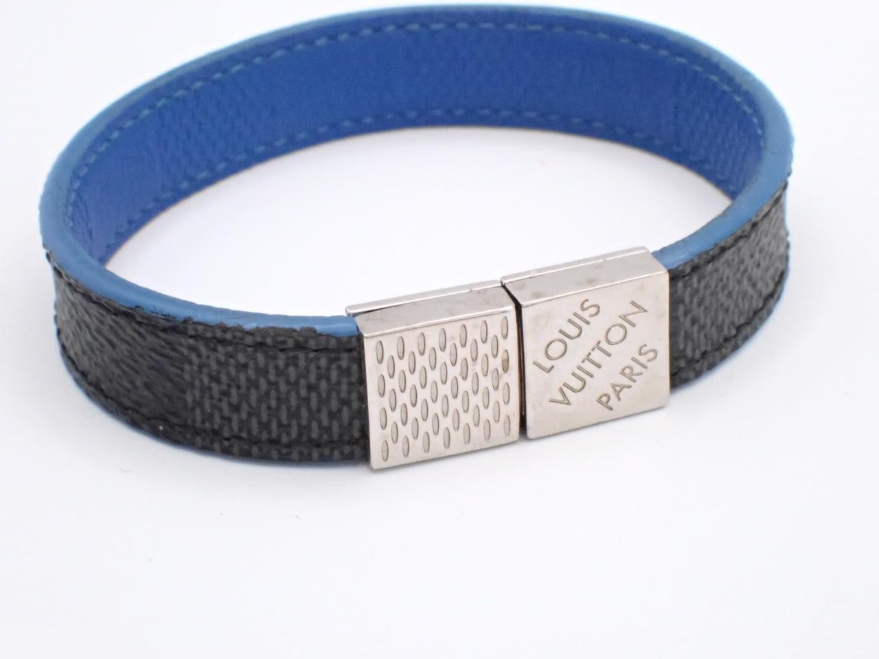 Plusle Pruitt Damier Graphite Black and Blue Bracelet — view 3