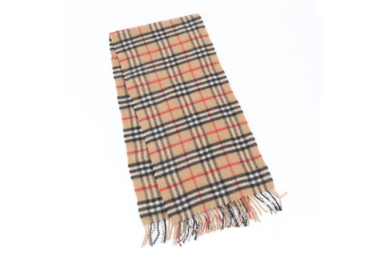 Tag attached, 100% cashmere, Nova Check pattern scarf. — view 2