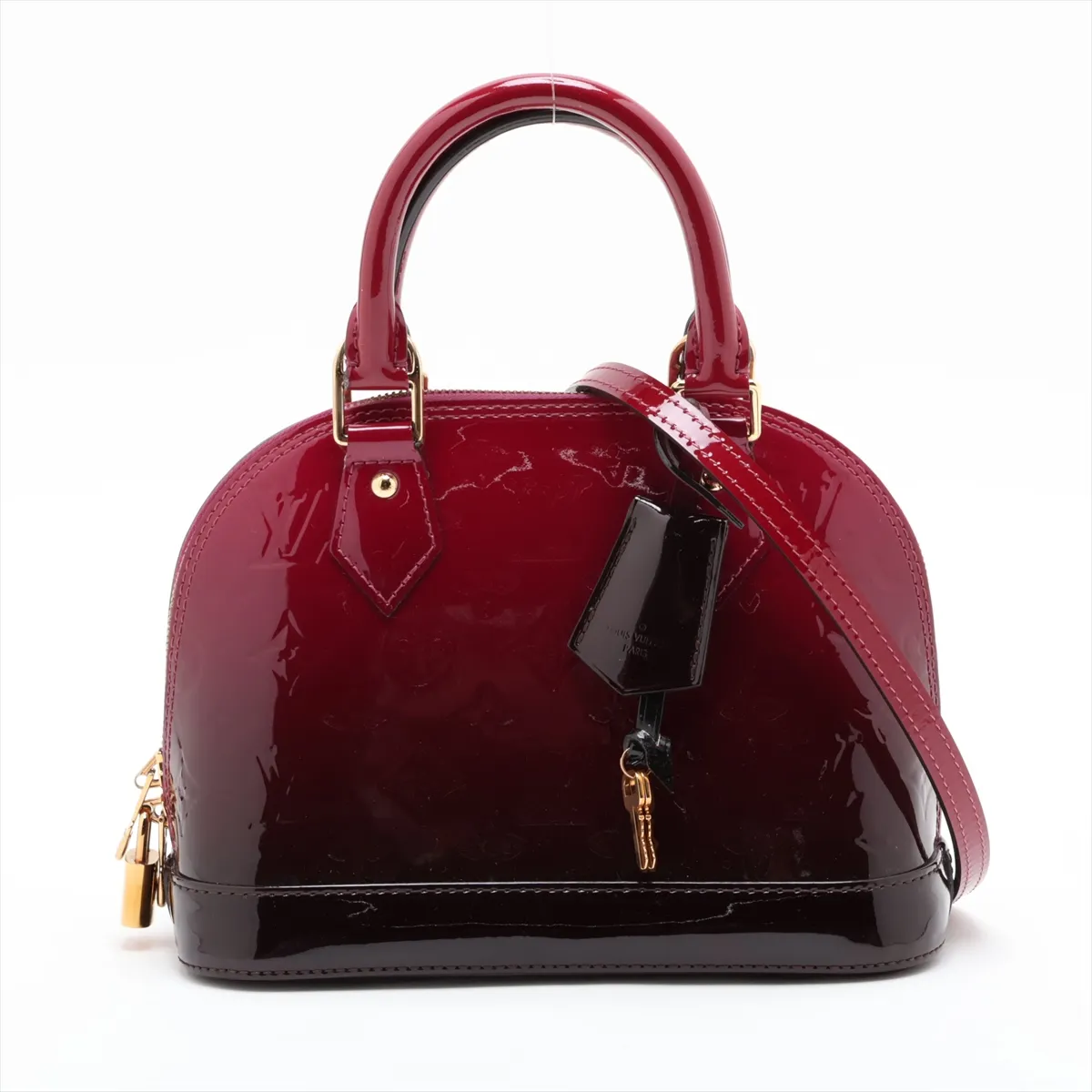 Vernis Alma BB M90322 SN2147 Burgundy. RFID detected. Clochette strap coating peeling.