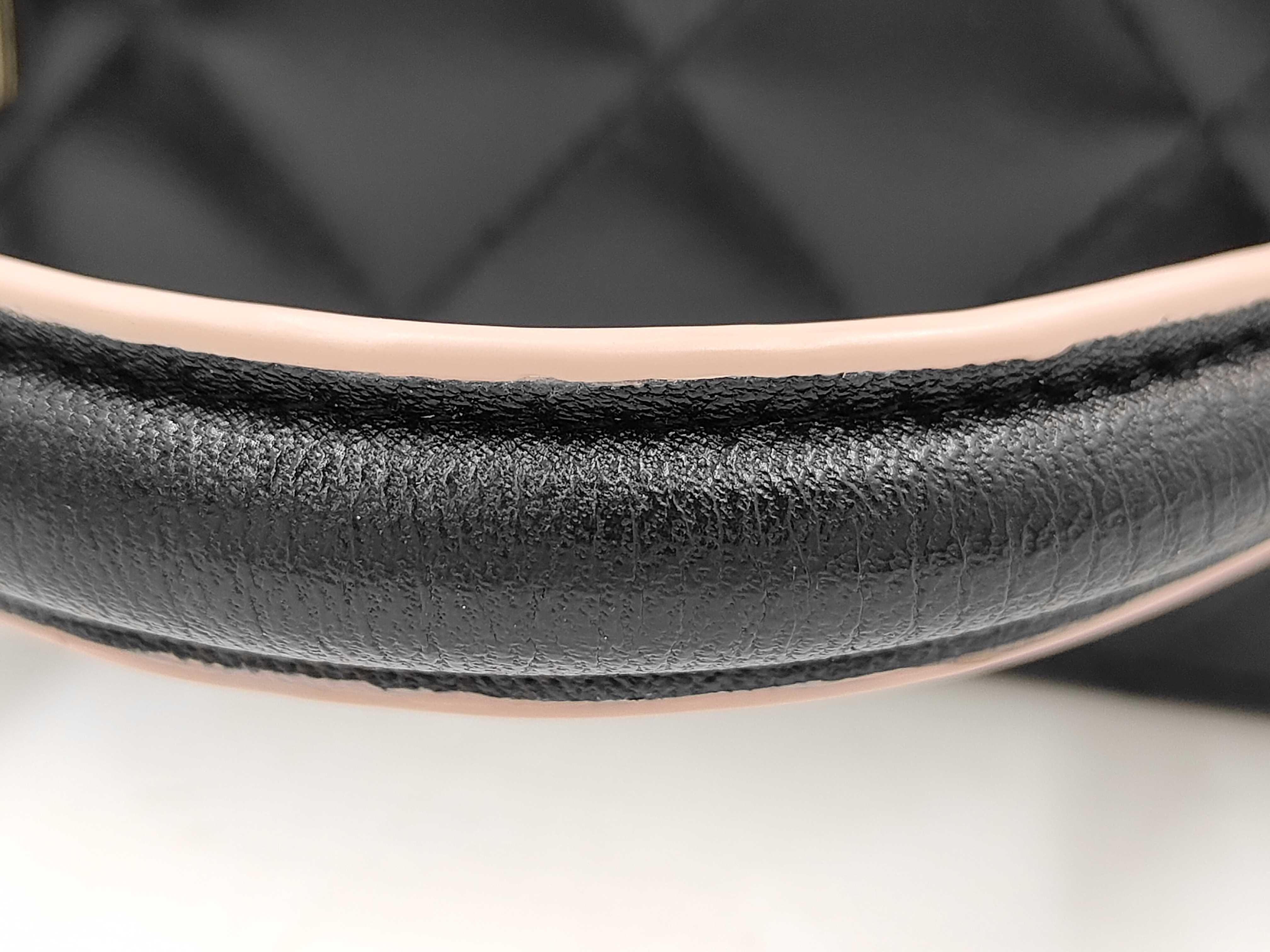 Matelassé Double Zipper Vanity Bag, Black Lambskin, Pink Handle, Shoulder Bag — view 7